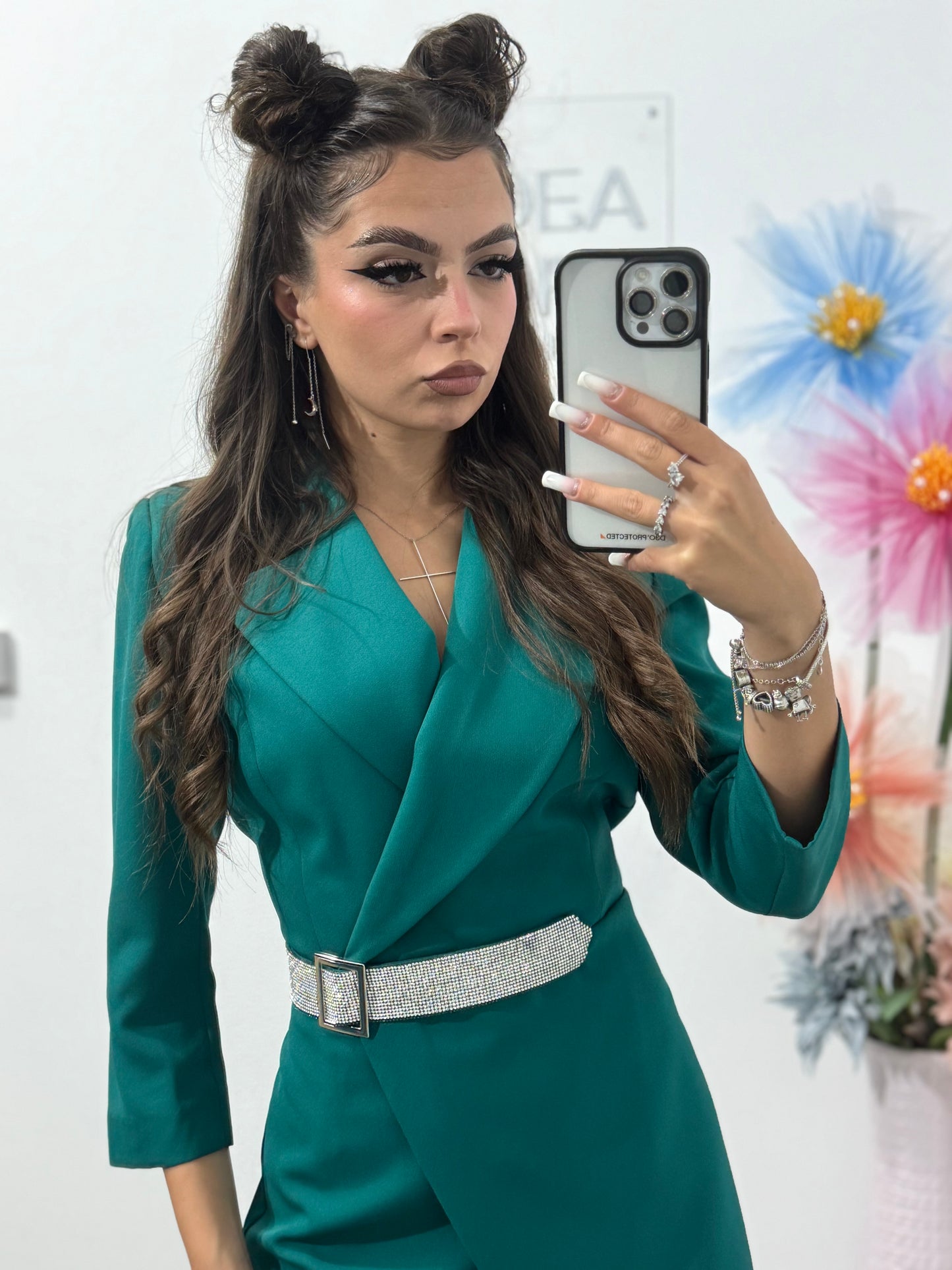Rochie tip sacou verde Laura