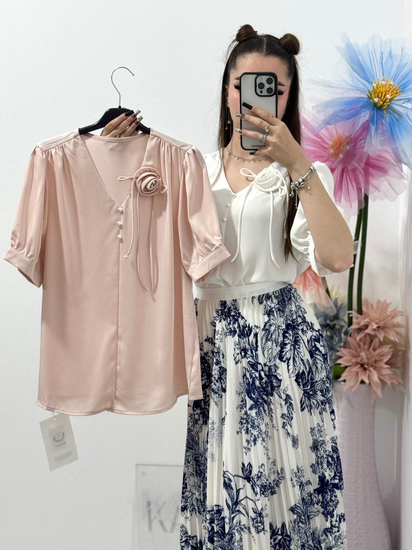 Cămașă elegantă satinata Rose