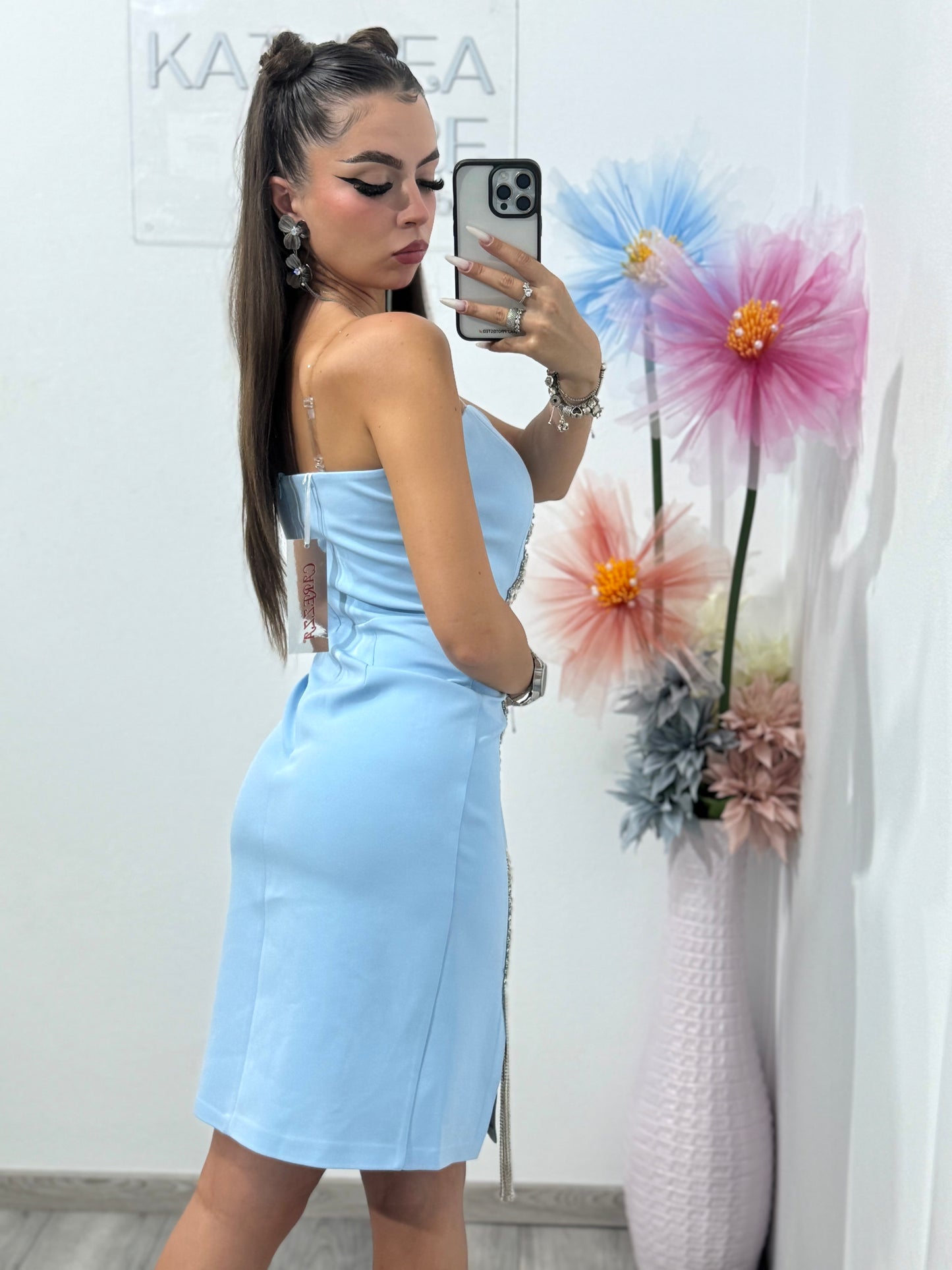 Rochie elegantă babyblue Adelinne