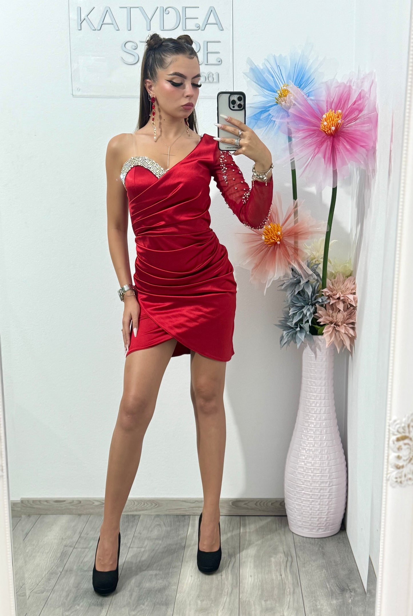 Rochie elegantă roșie Annais