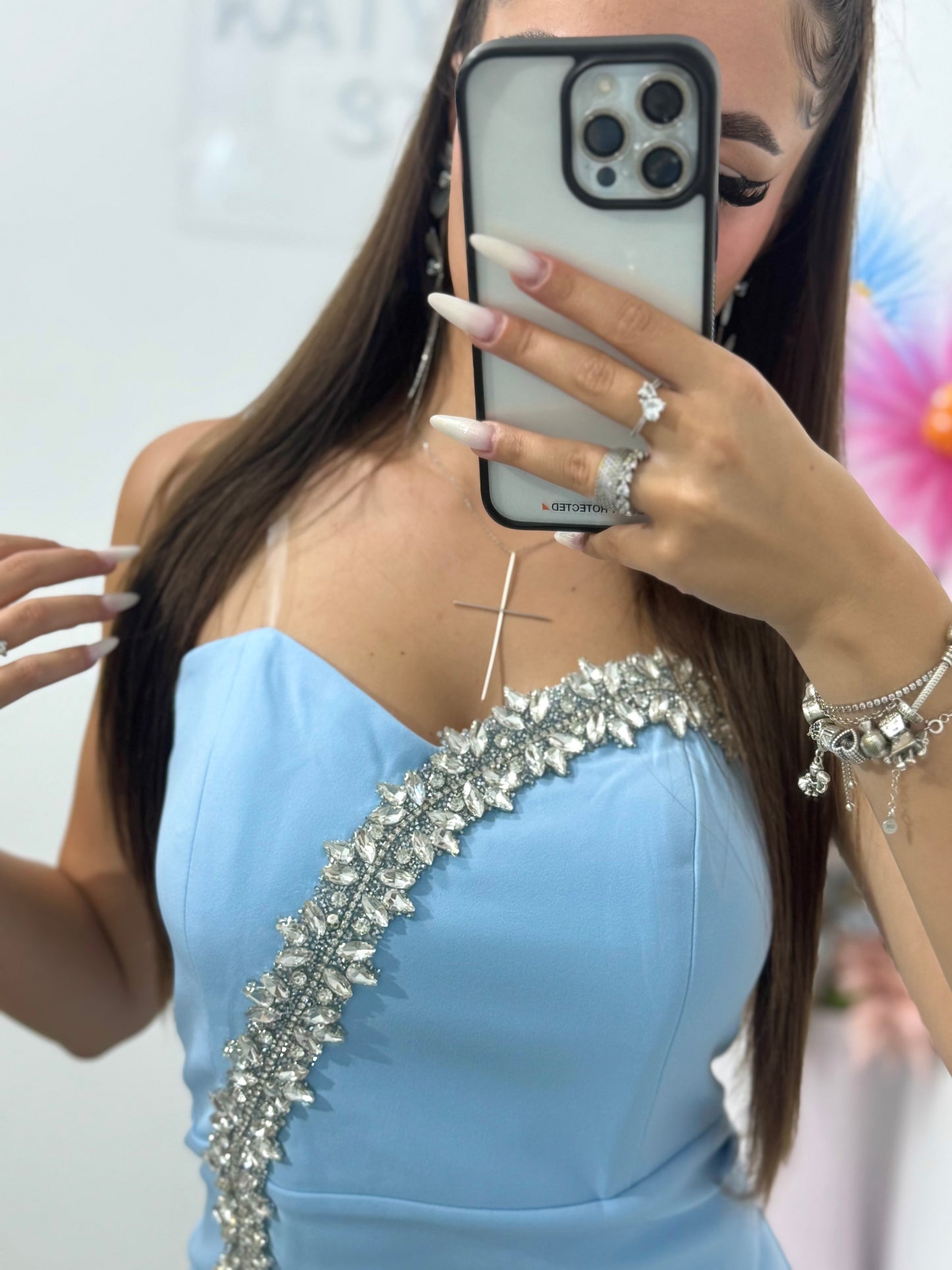 Rochie elegantă babyblue Adelinne