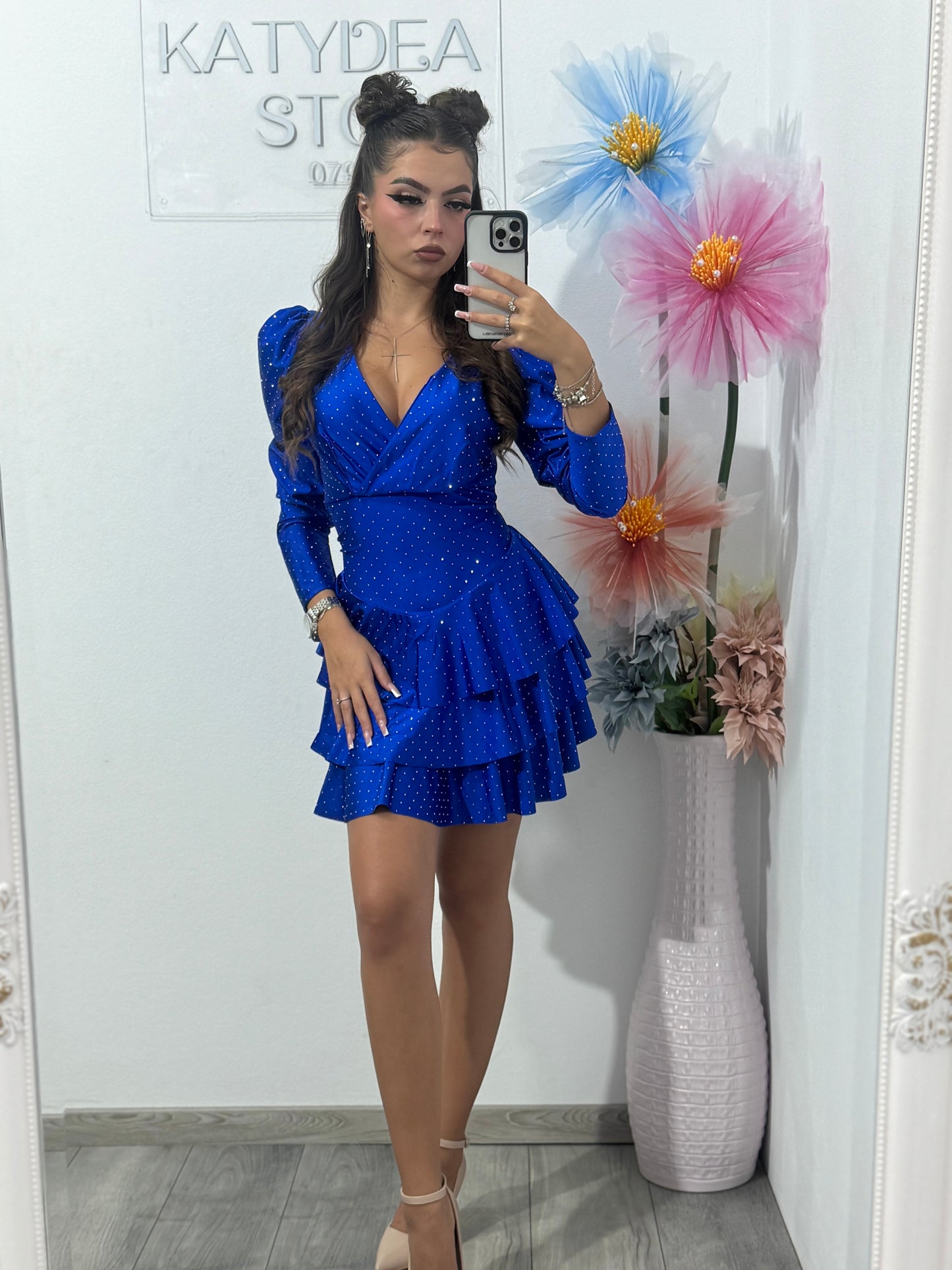 Rochie cu cristale ștanțate Annina