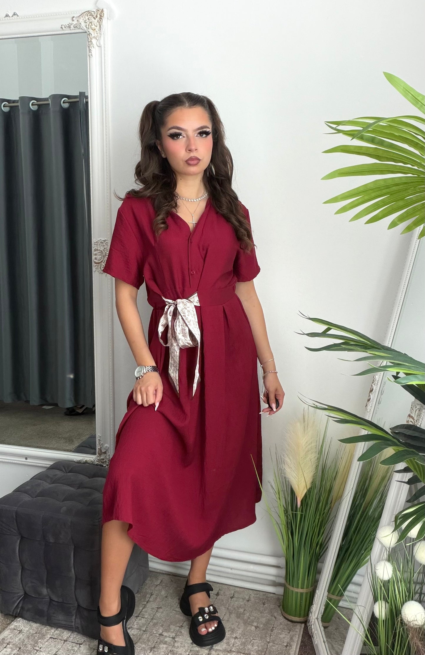 Rochie midi din în TONY grena
