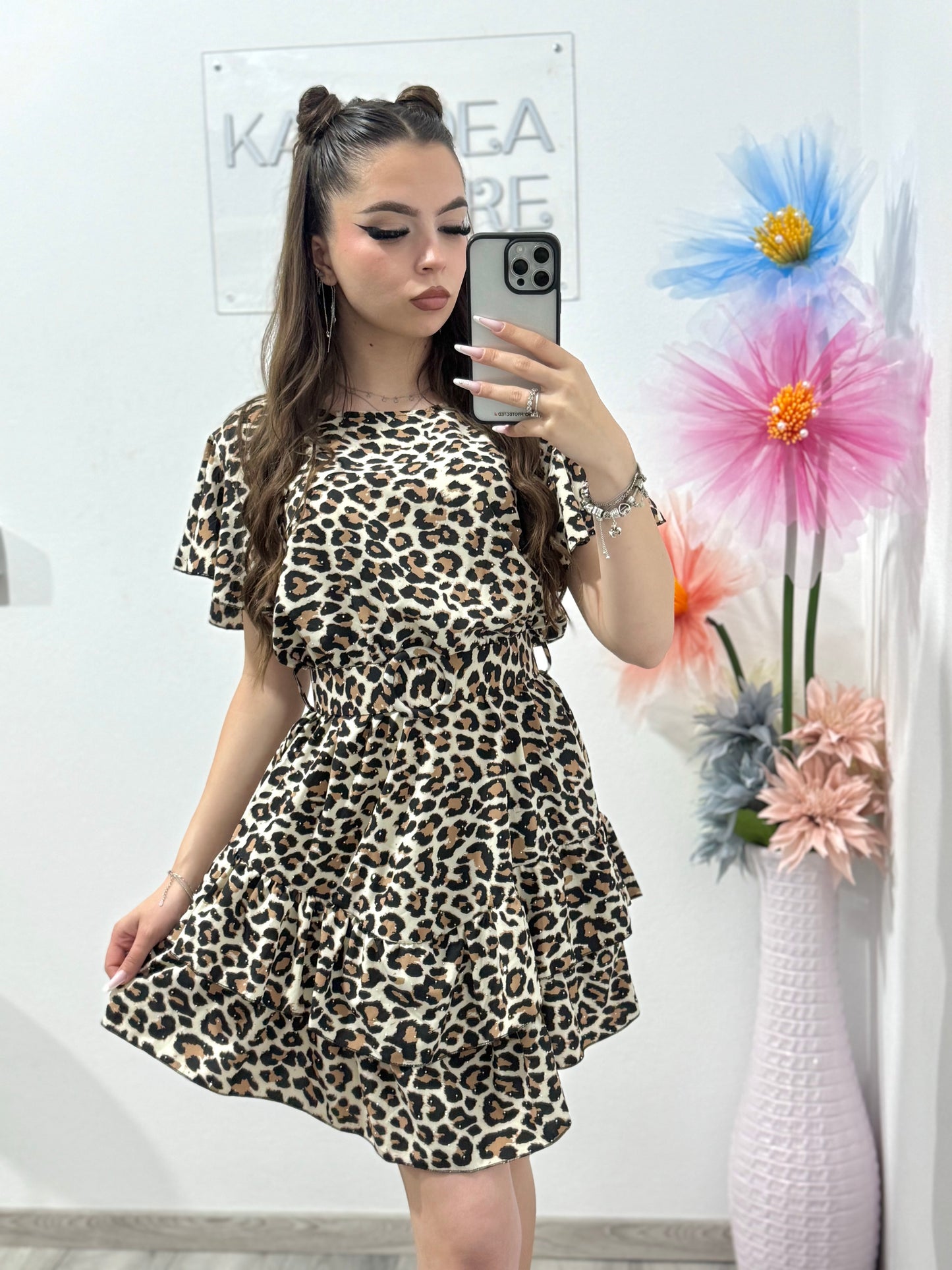 Rochie casual cu animalprint Karina