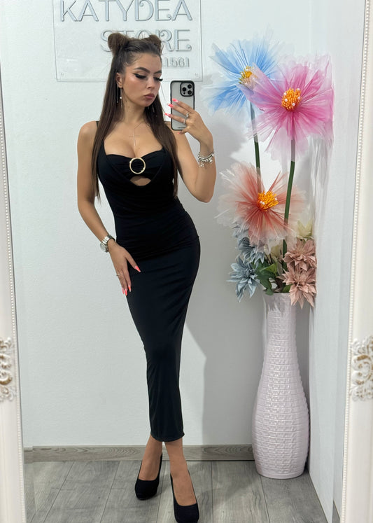 Rochie pe corp midi neagra Jessica