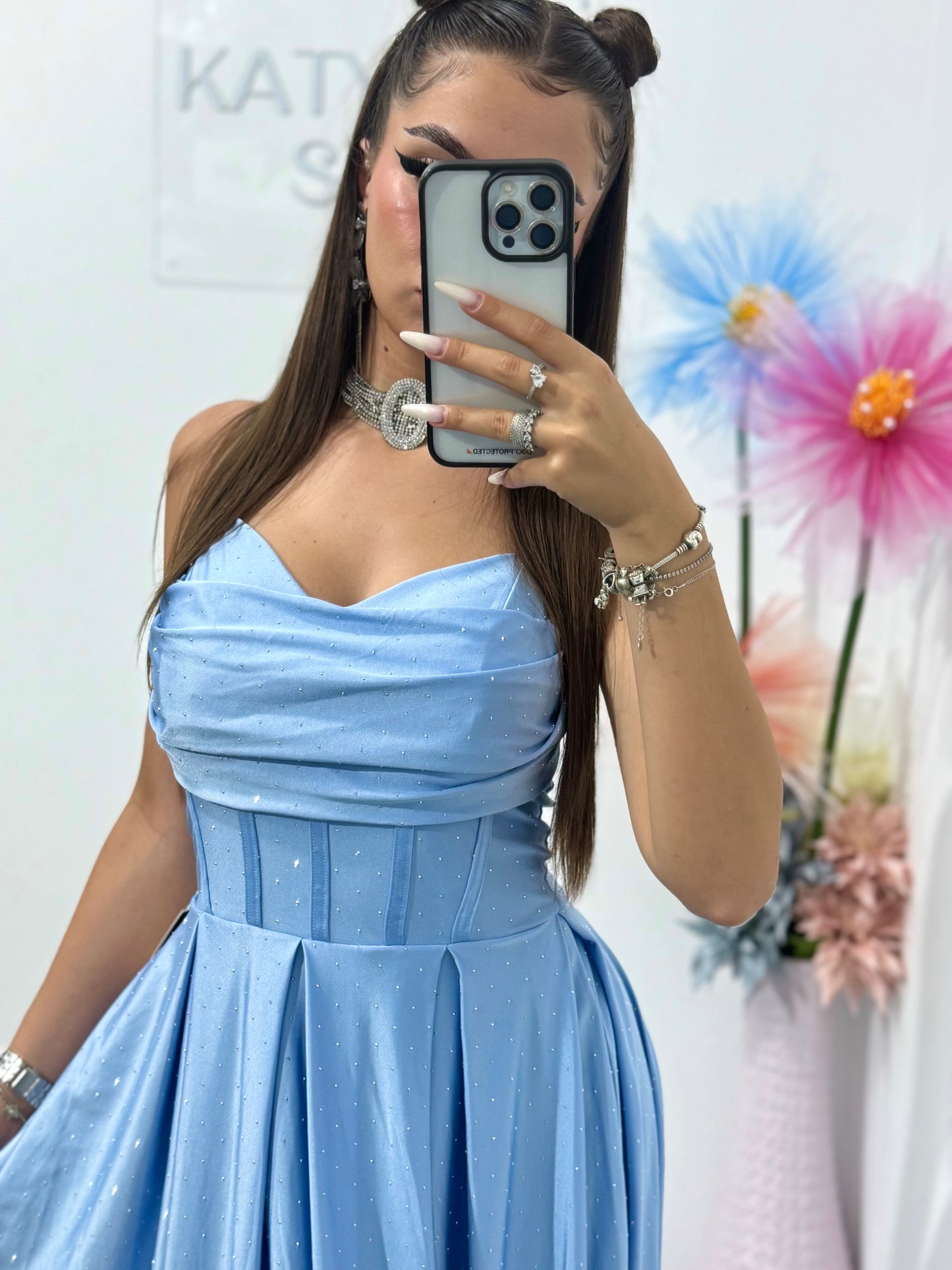 Rochie cu cristale ștanțate și corset Monica bebyblue