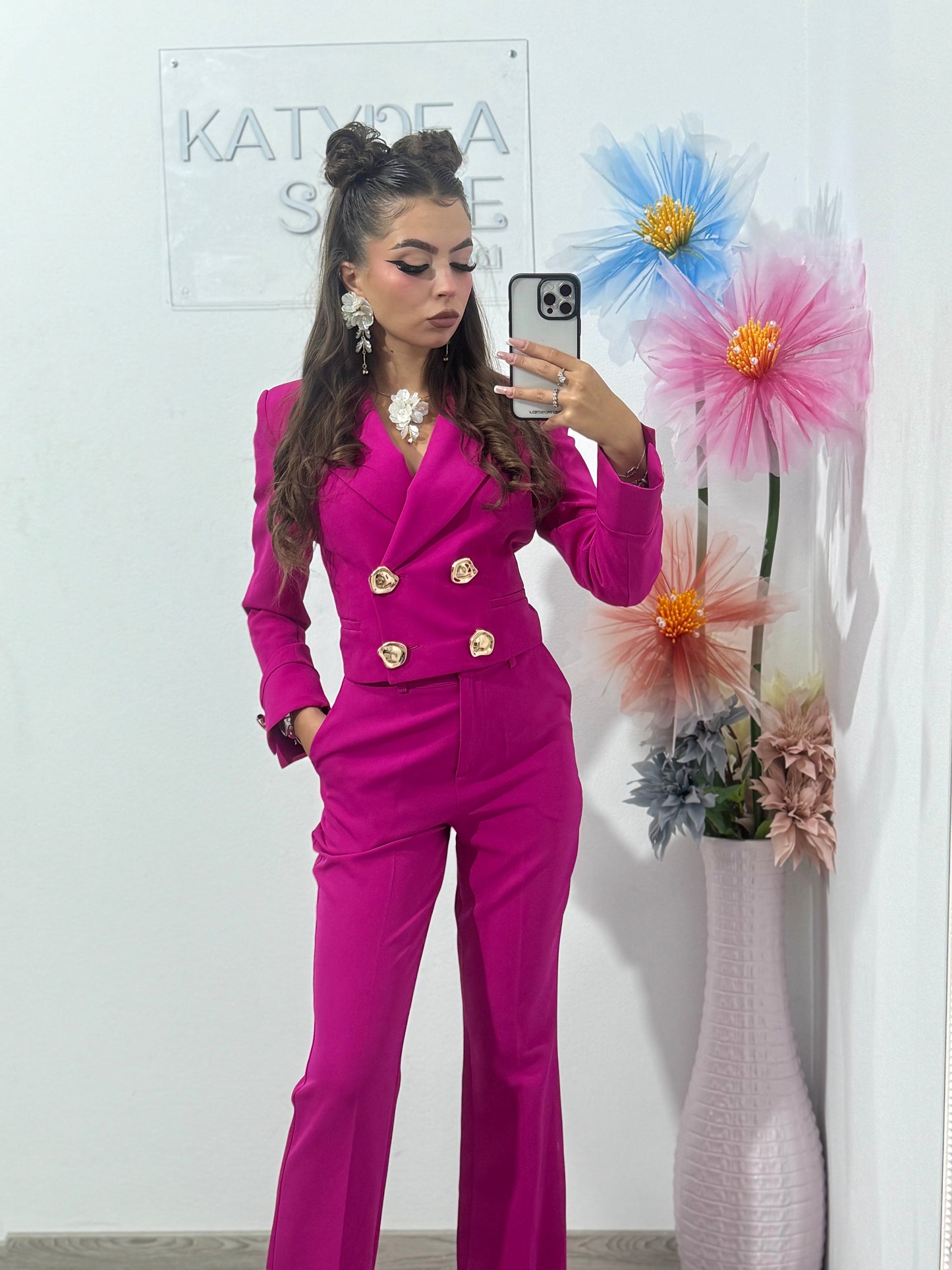 Costum elegant fucsia Alice