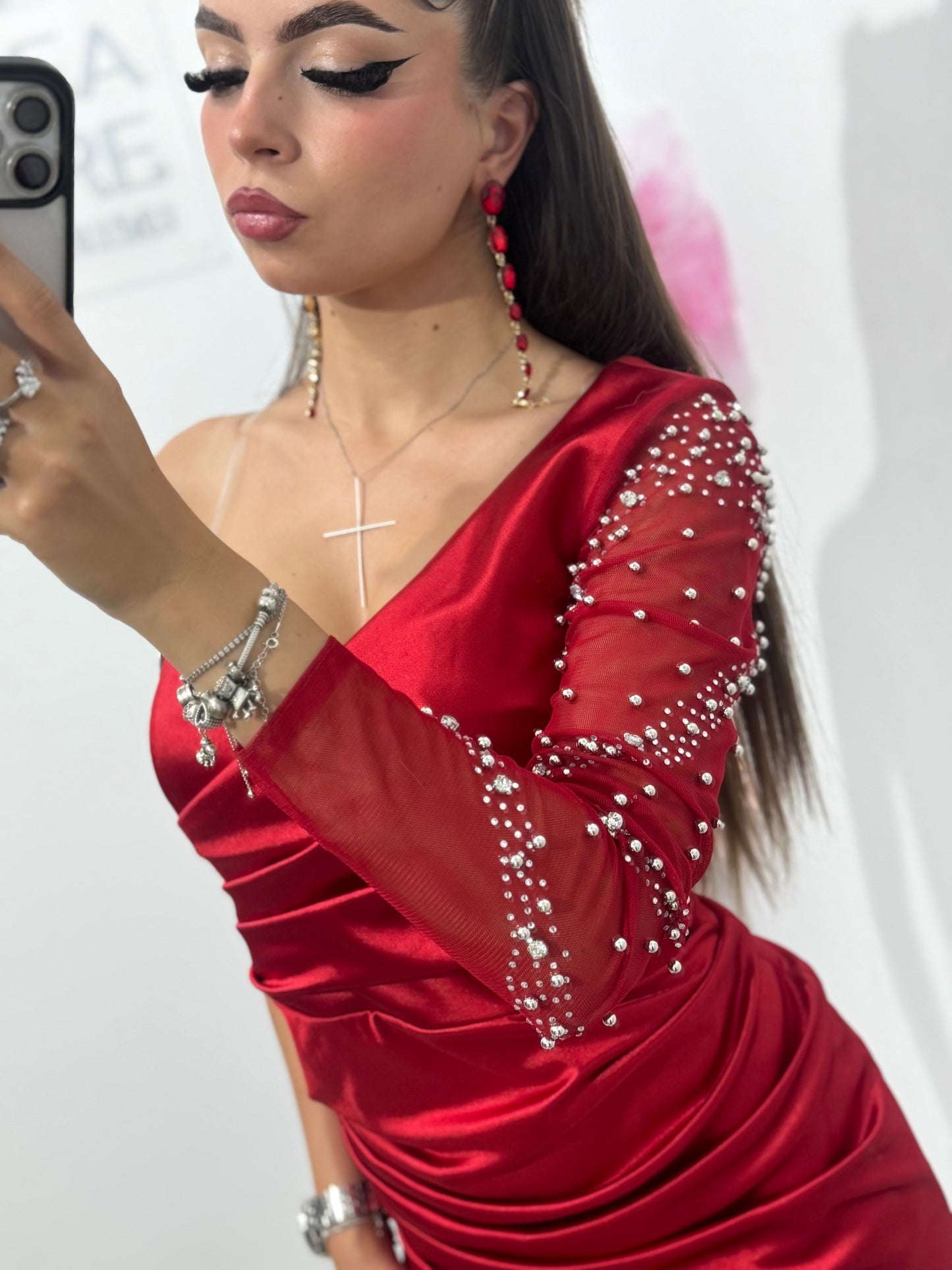 Rochie elegantă roșie Annais