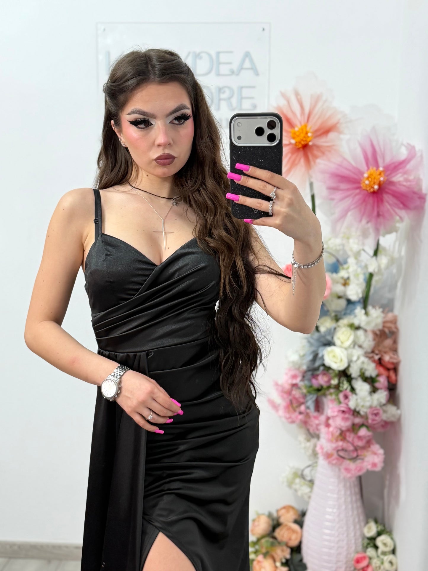 Rochie lunga eleganta neagra Monique