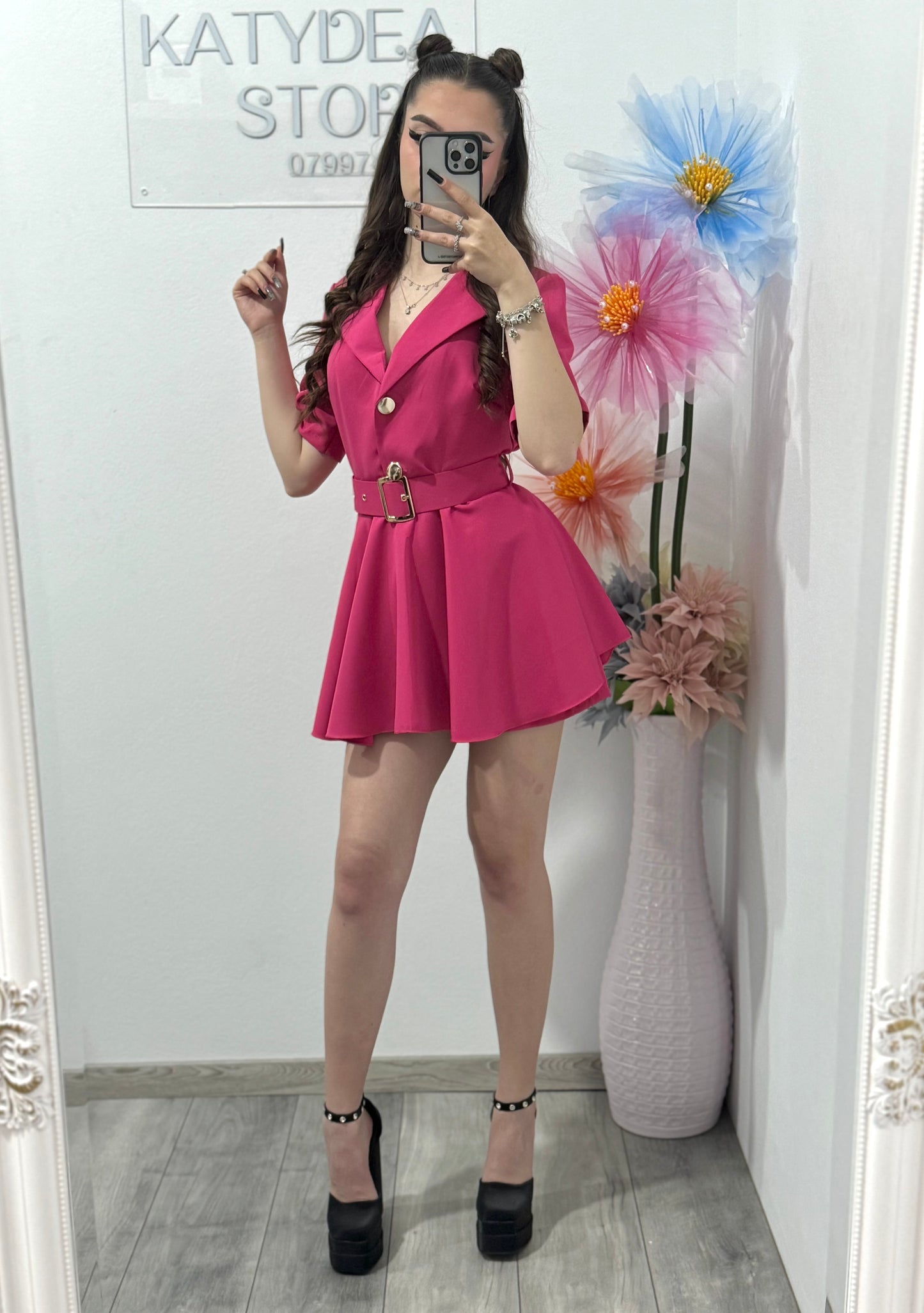 Salopetă elegantă fucsia Francesca