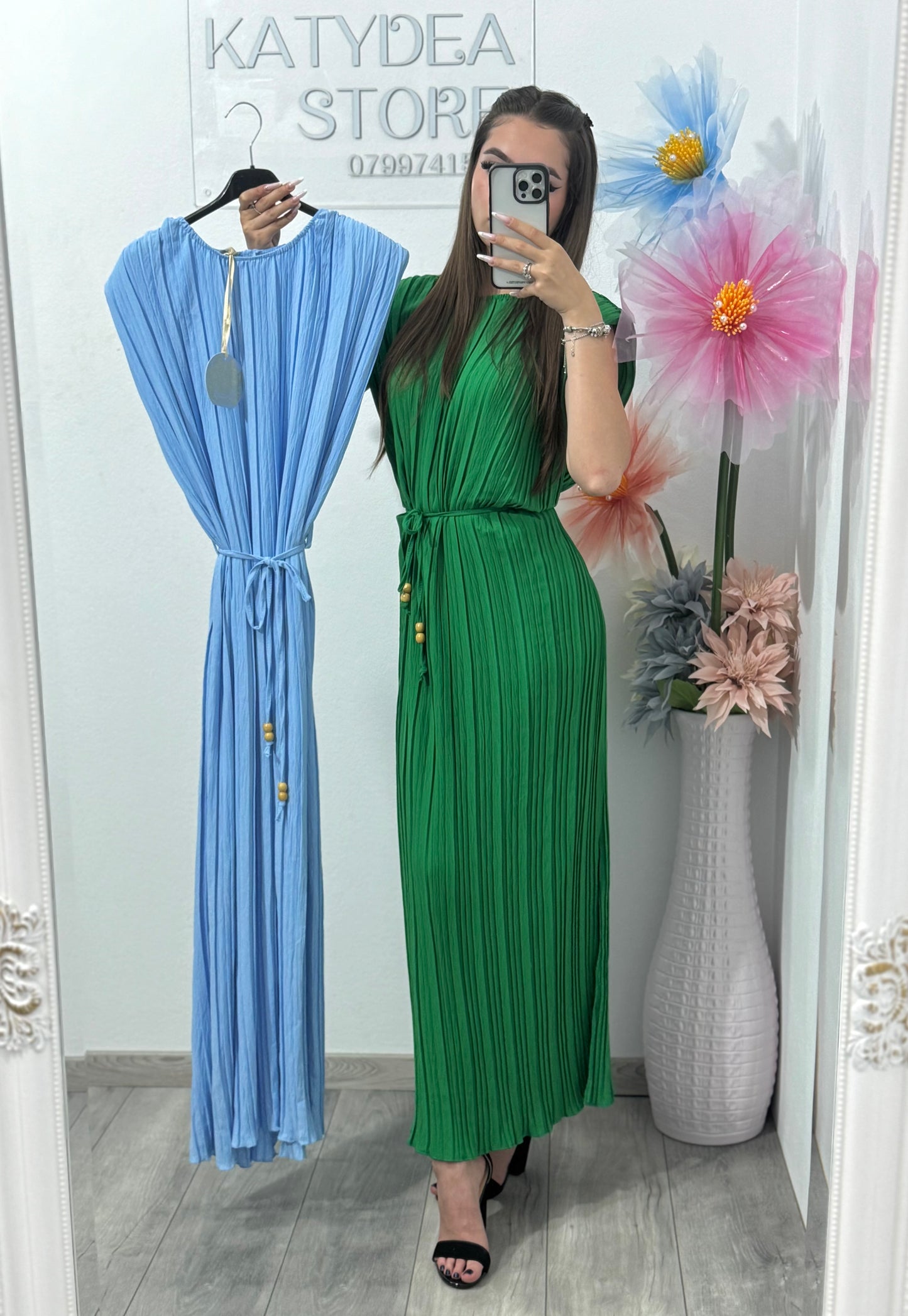 Rochie midi plisată Maria