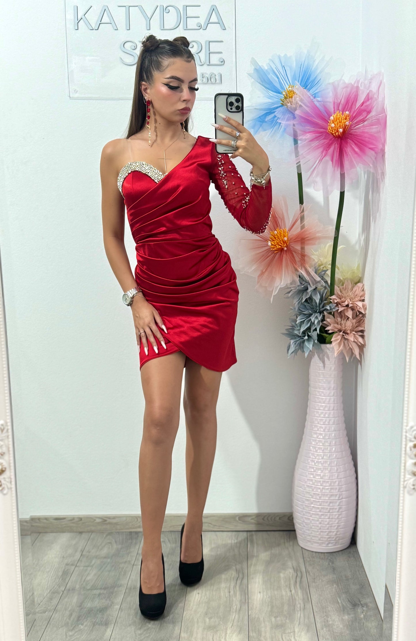 Rochie elegantă roșie Annais