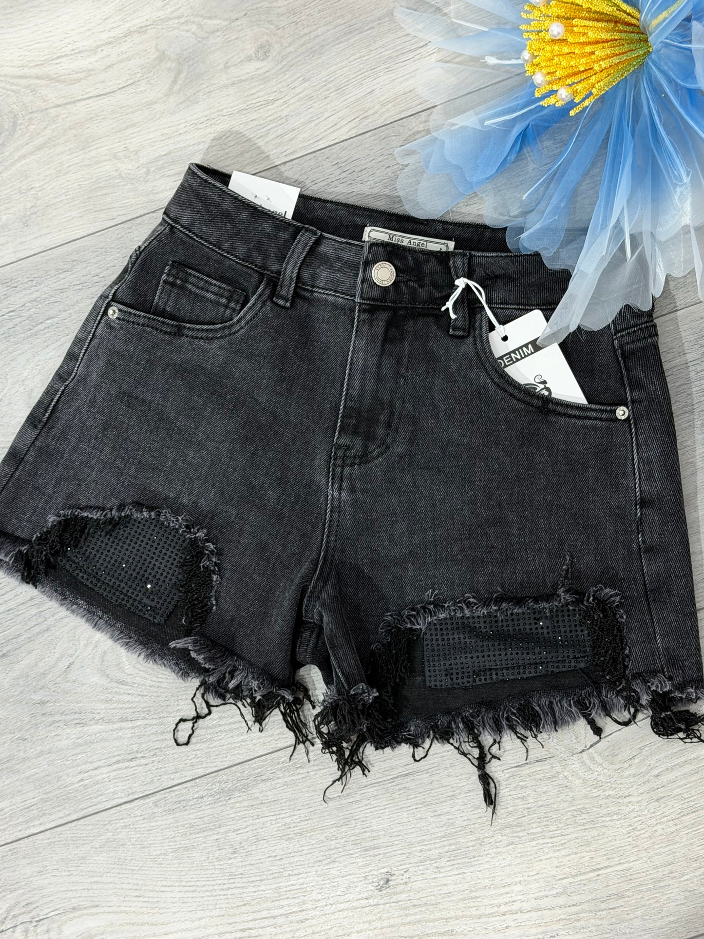 Pantaloni scurți din denim BLACK CRISTAL