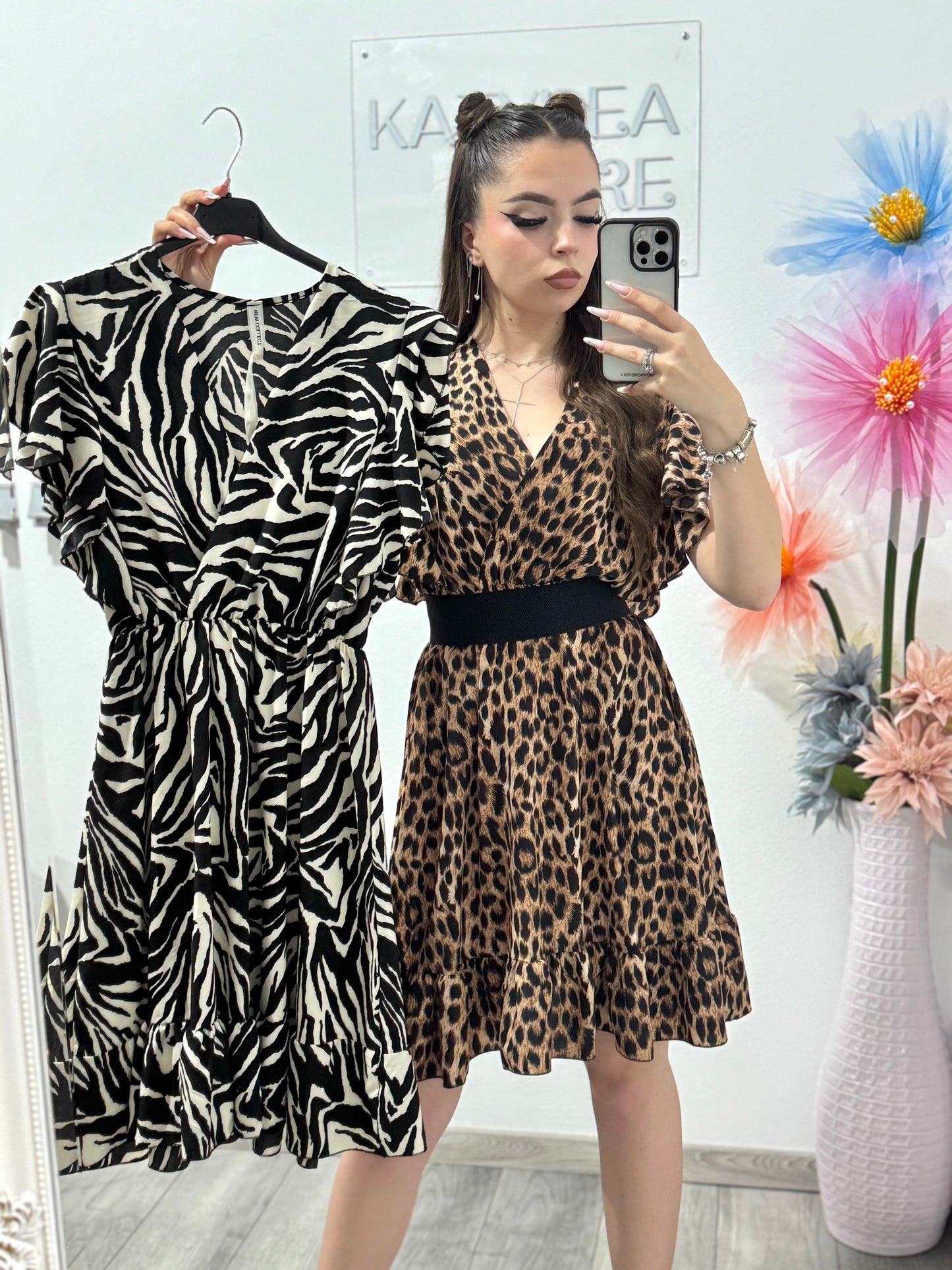 Rochie cu diverse imprimeuri Leyla