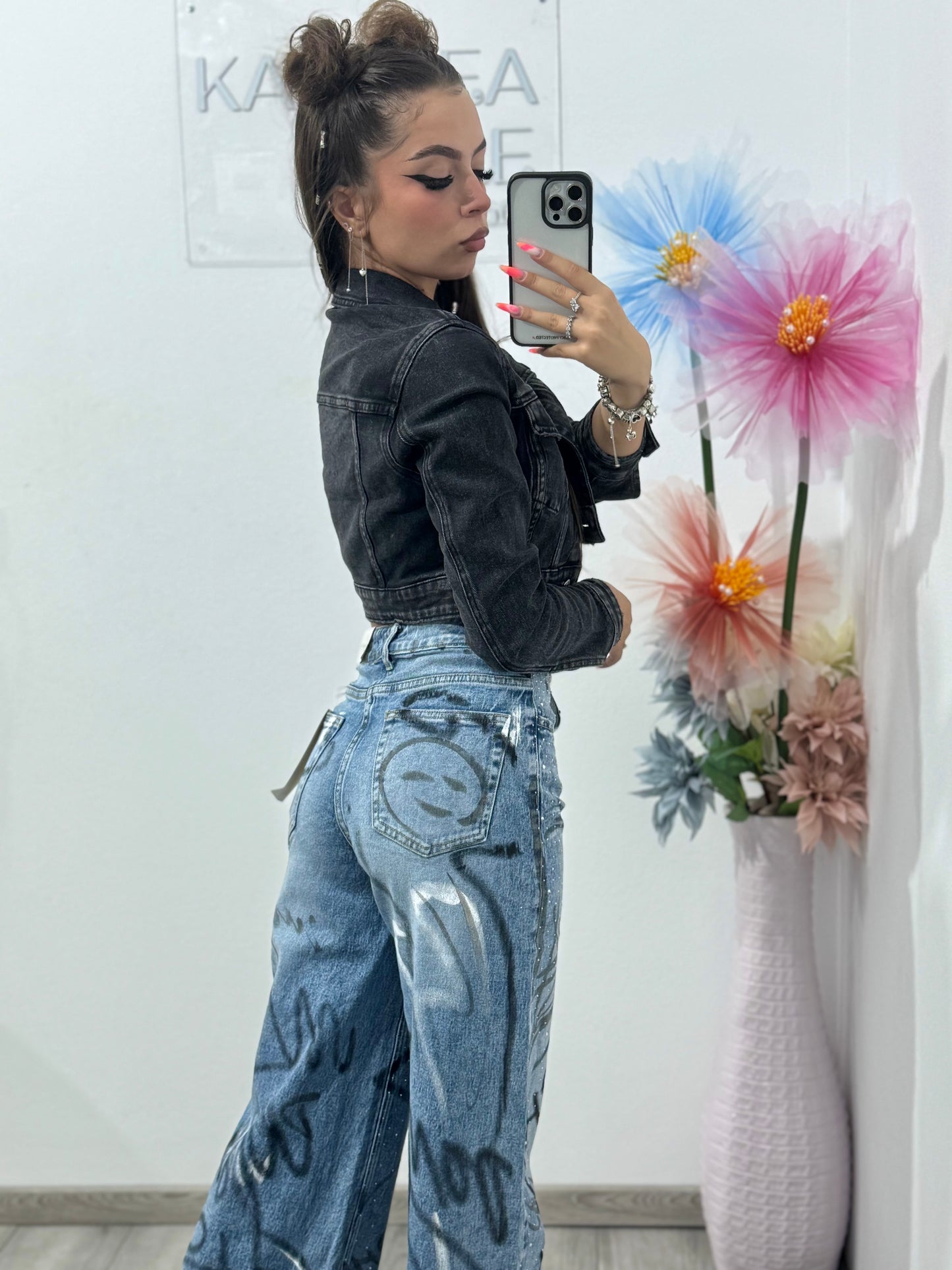 Geacă din denim grey Alis