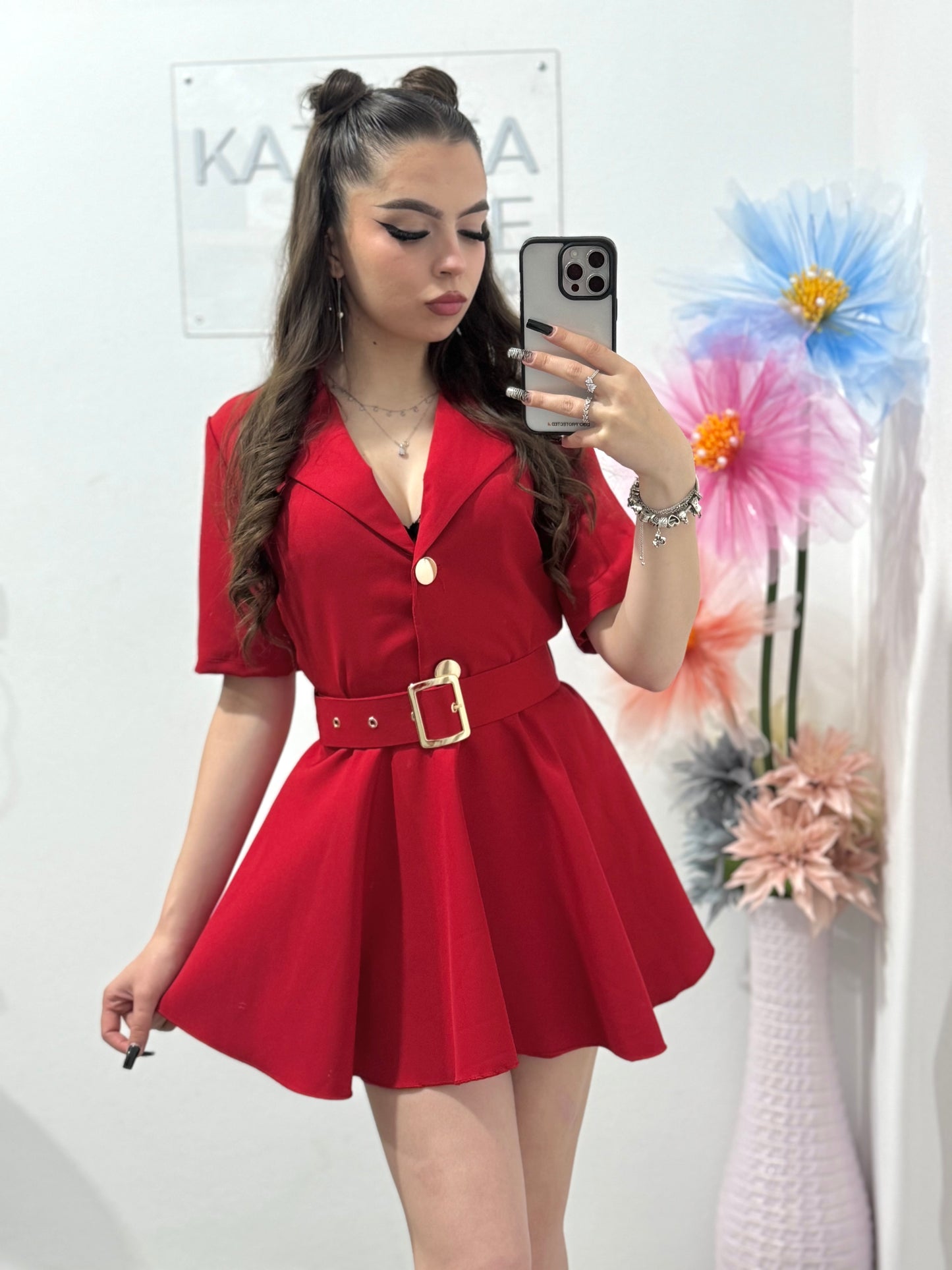 Salopetă elegantă roșie Francesca