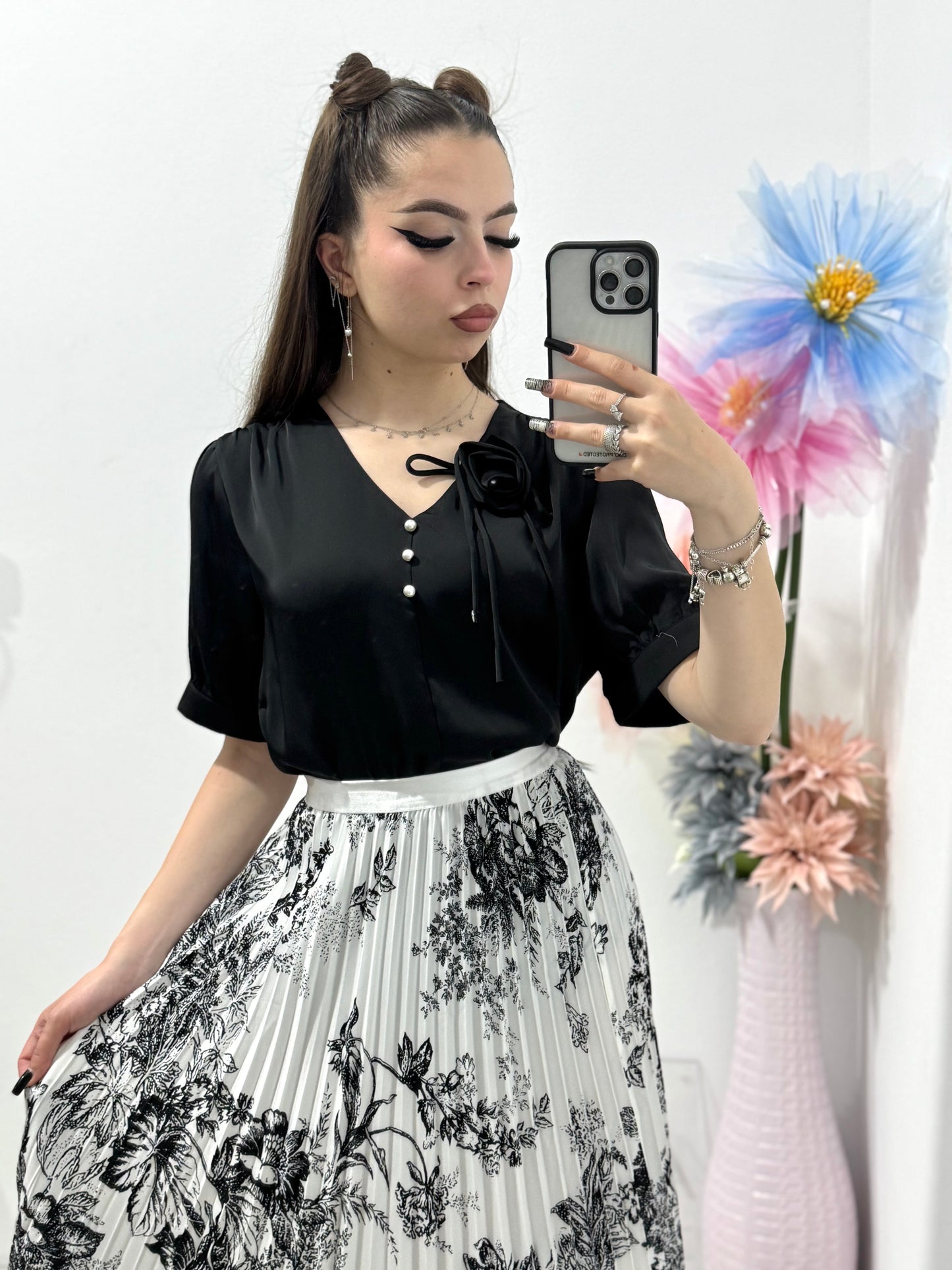 Cămașă elegantă satinata Rose