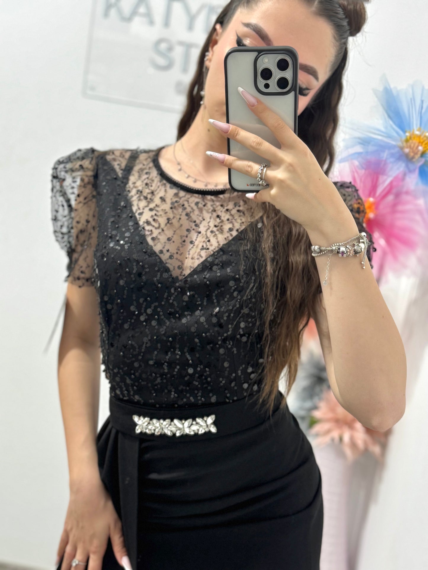 Rochie elegantă cu paiete Katerine