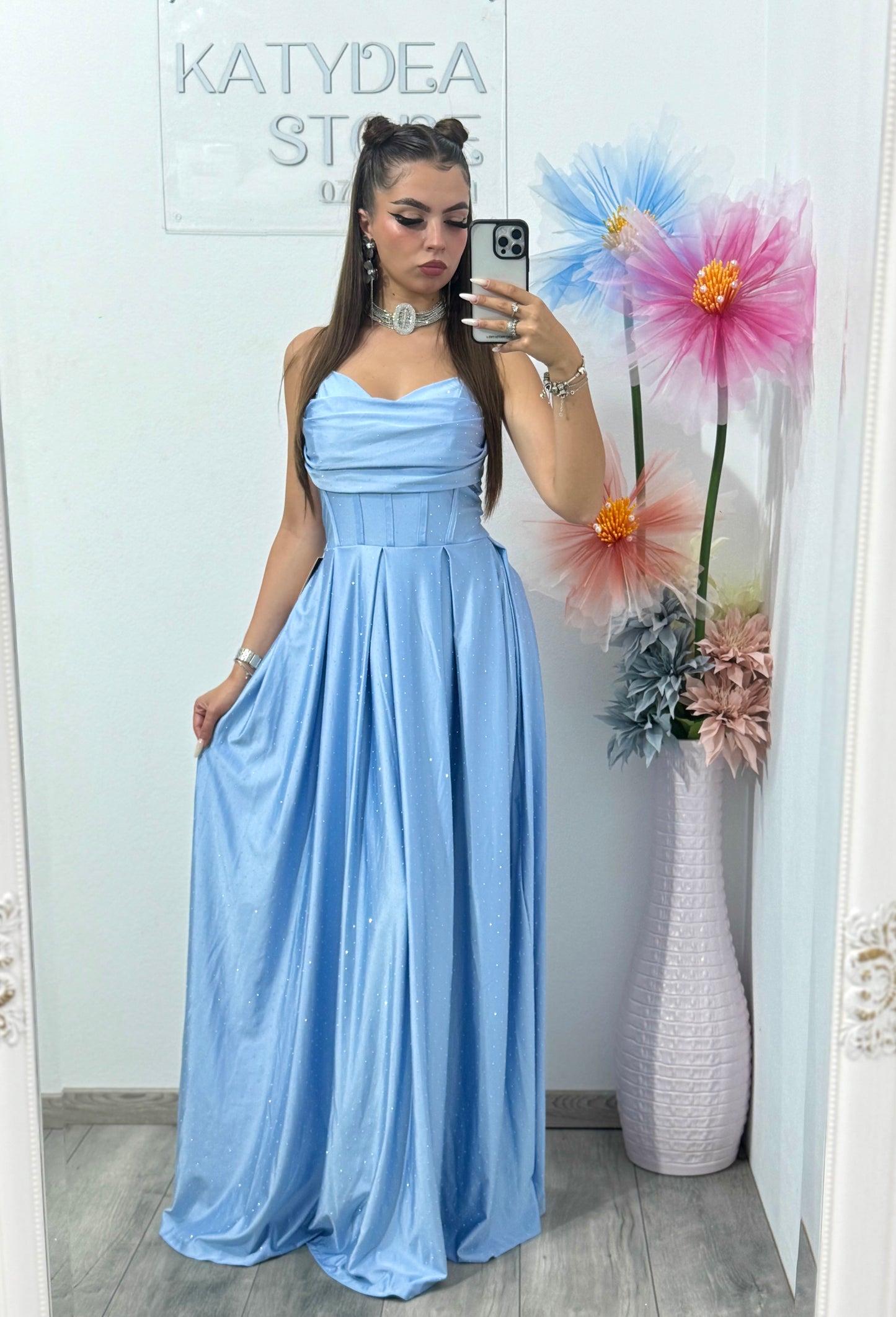 Rochie cu cristale ștanțate și corset Monica bebyblue