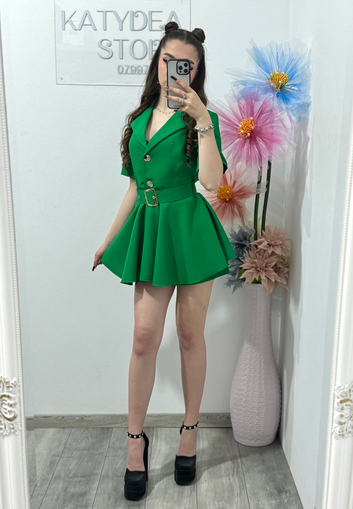 Salopetă elegantă verde Francesca