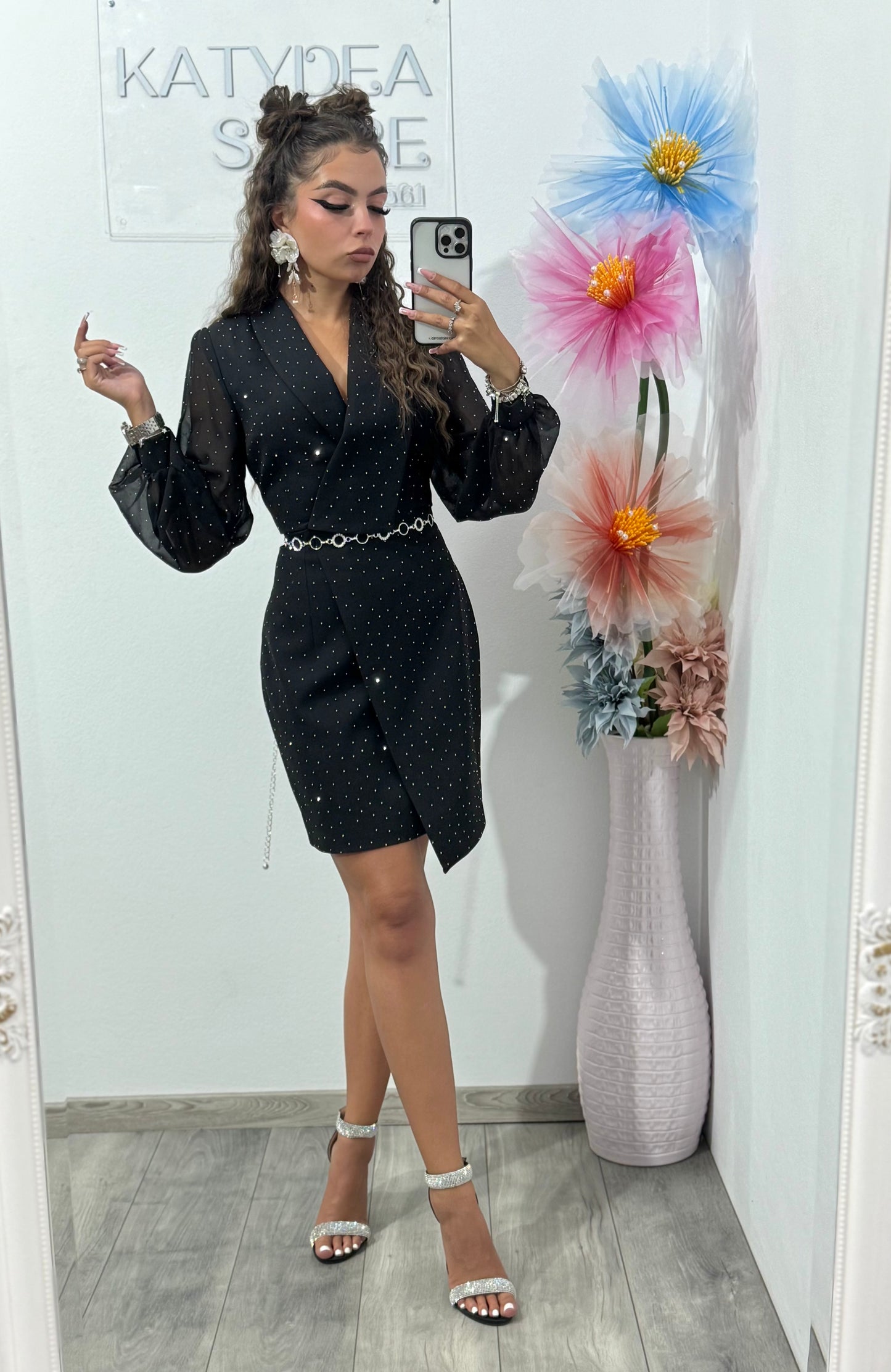 Rochie tip sacou neagră Annais