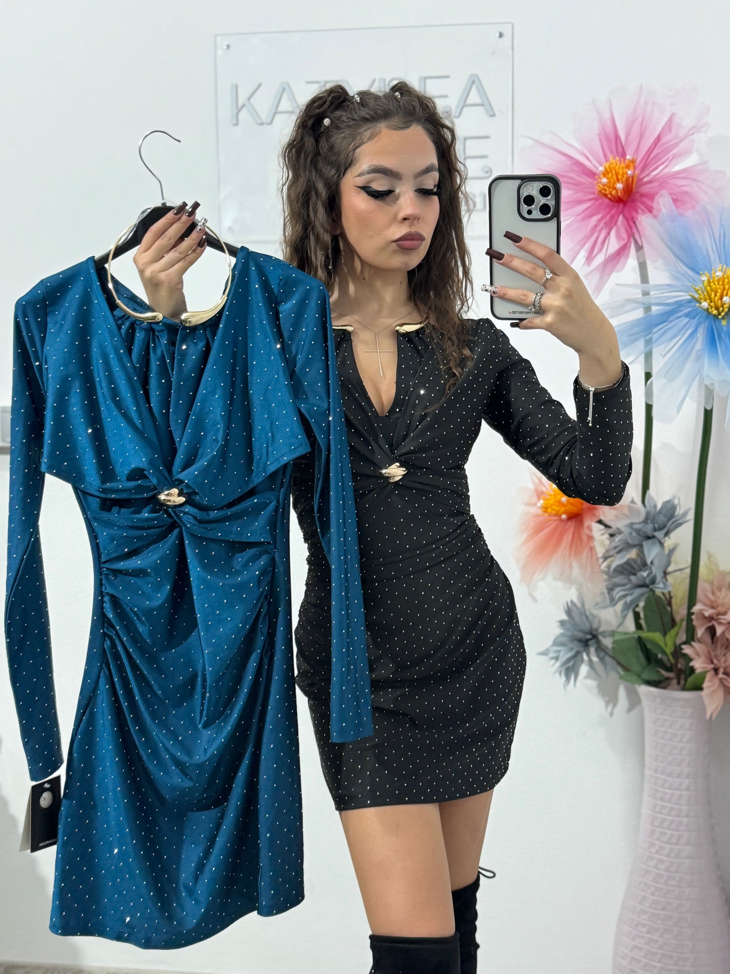 Rochie cu cristale ștanțate Bella