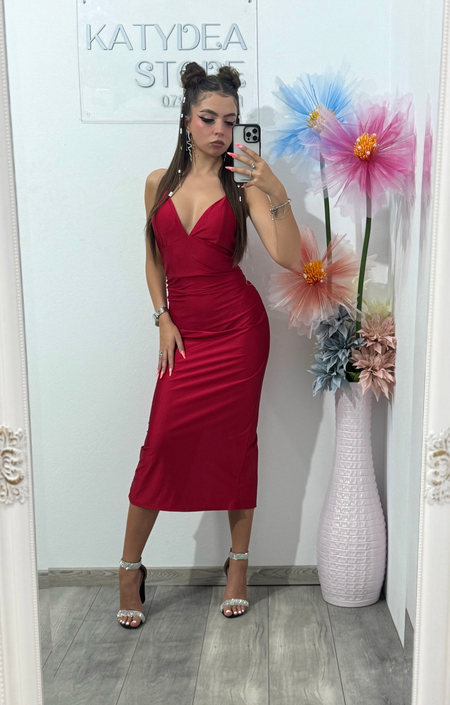 Rochie cu lanț roșie Katy