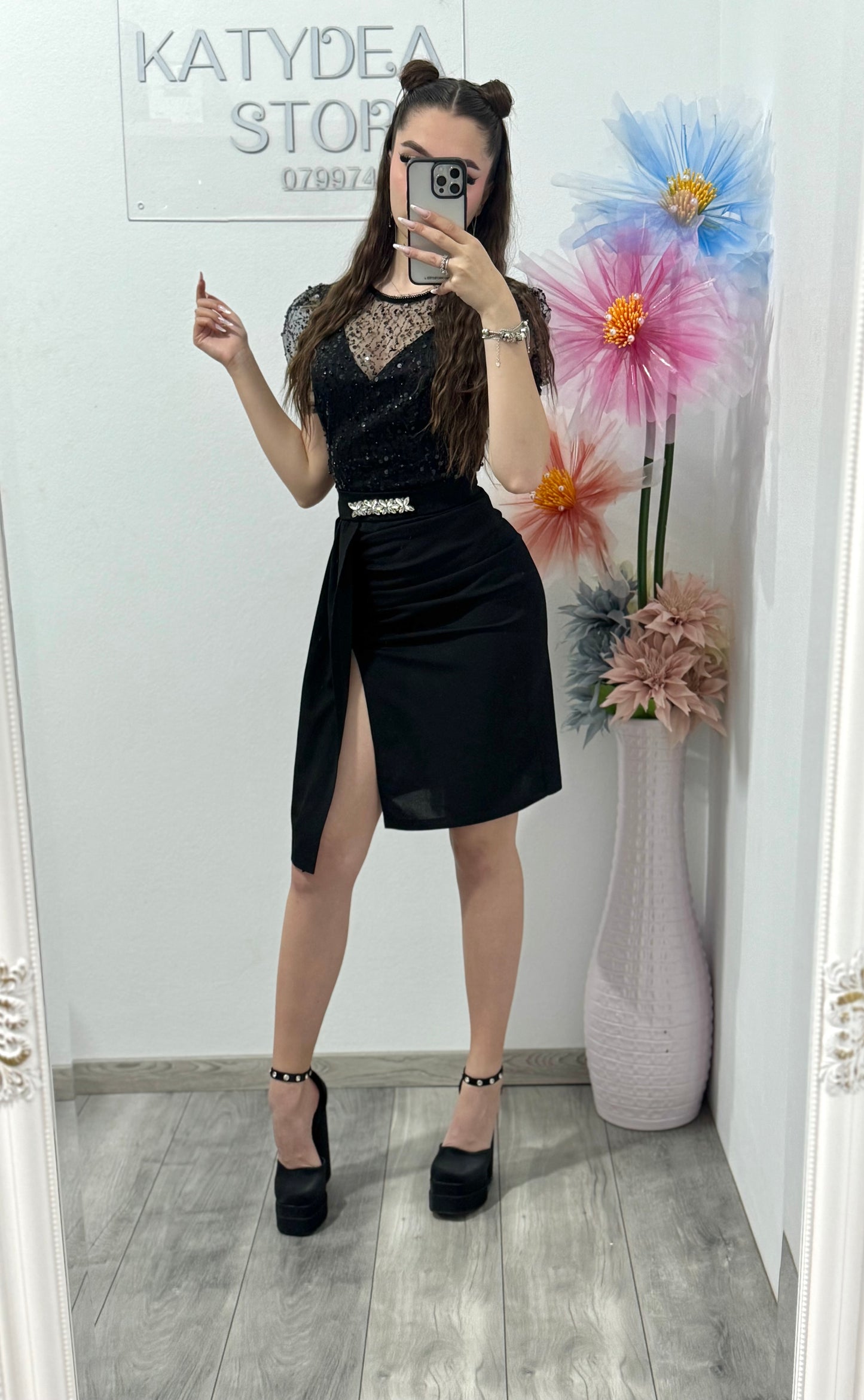 Rochie elegantă cu paiete Katerine