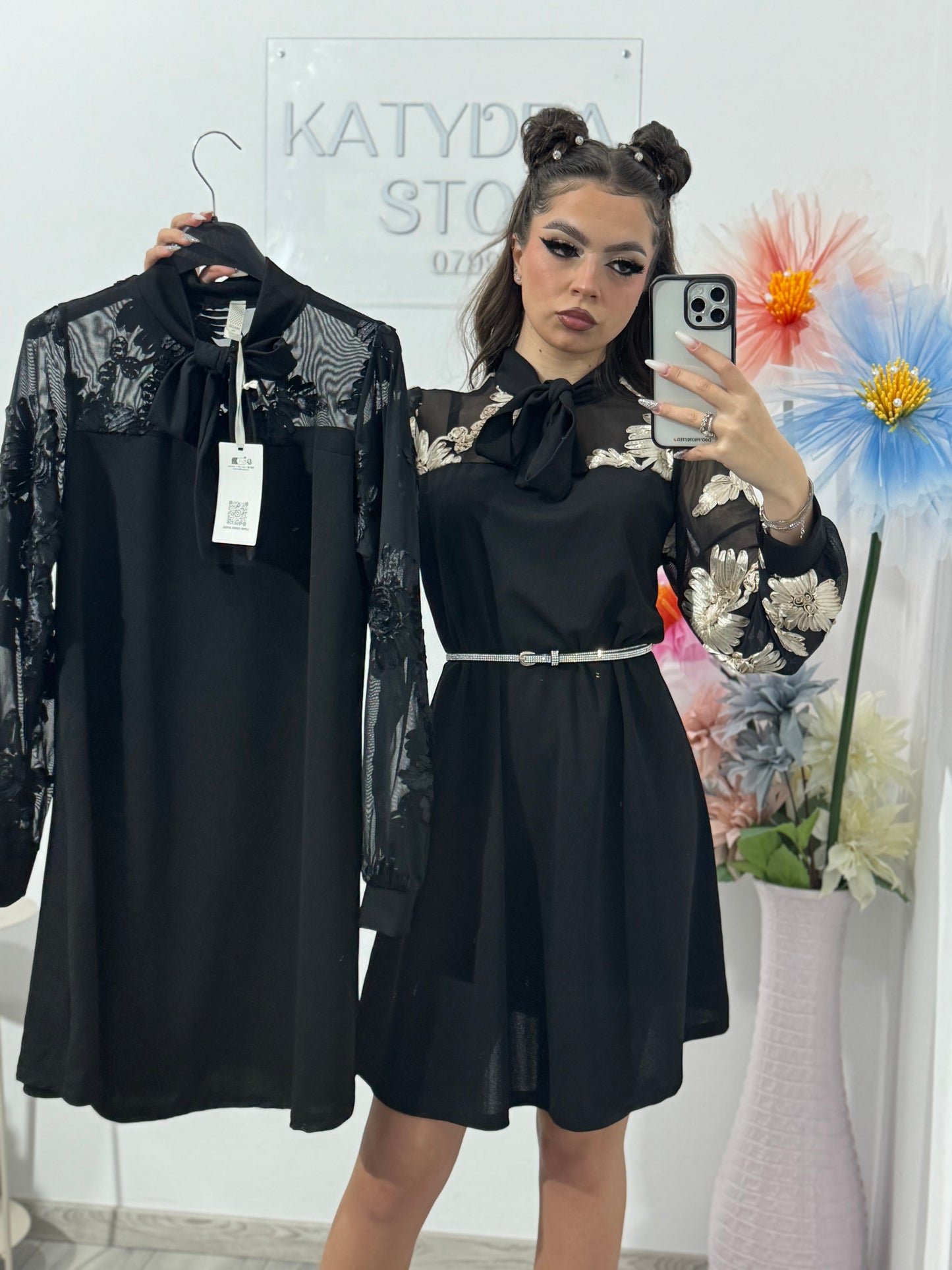 Rochie tip A cu dantelă SARA