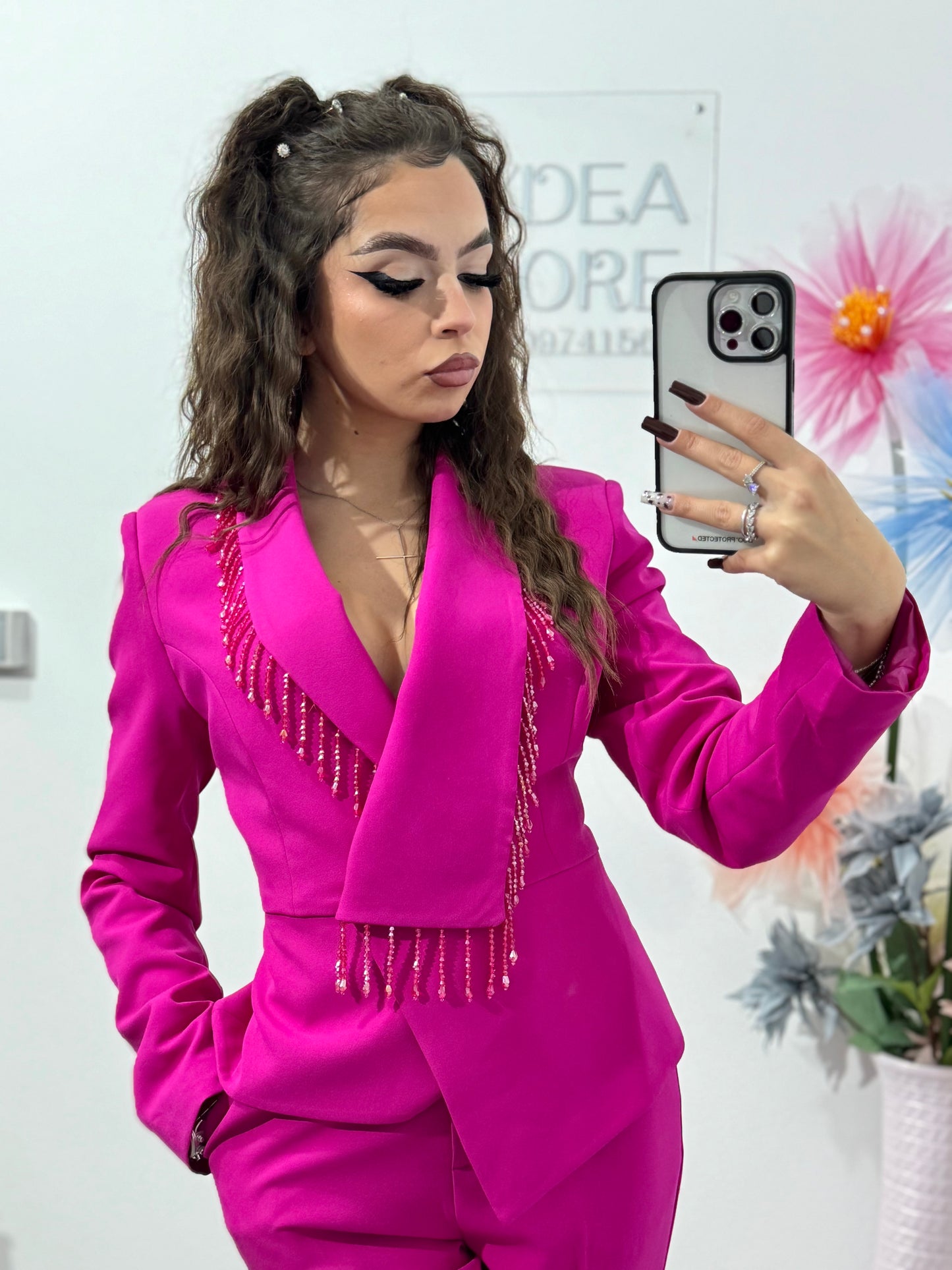 Costum elegant fucsia Ramona