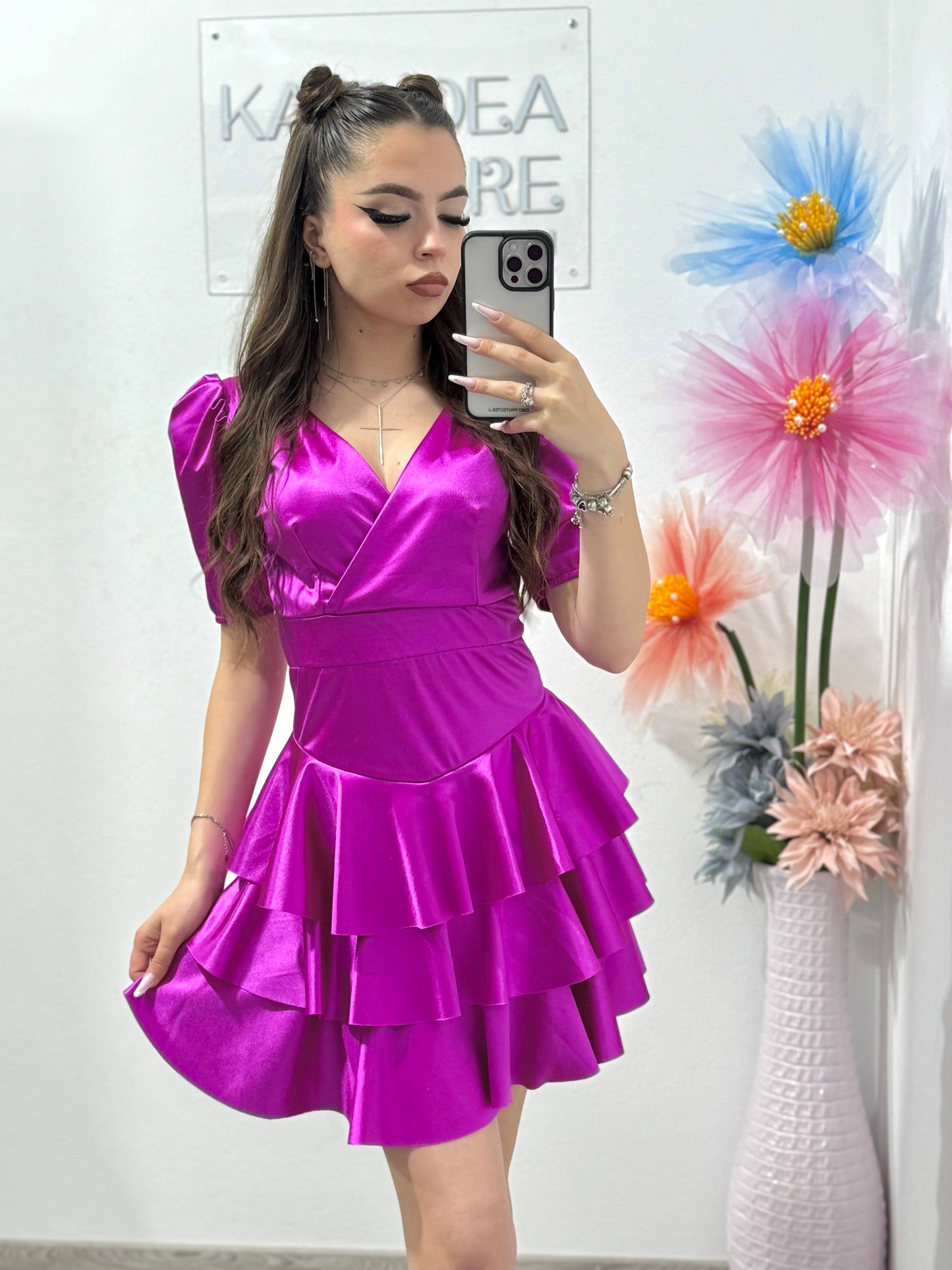 Rochie elegantă Sofia fucsia