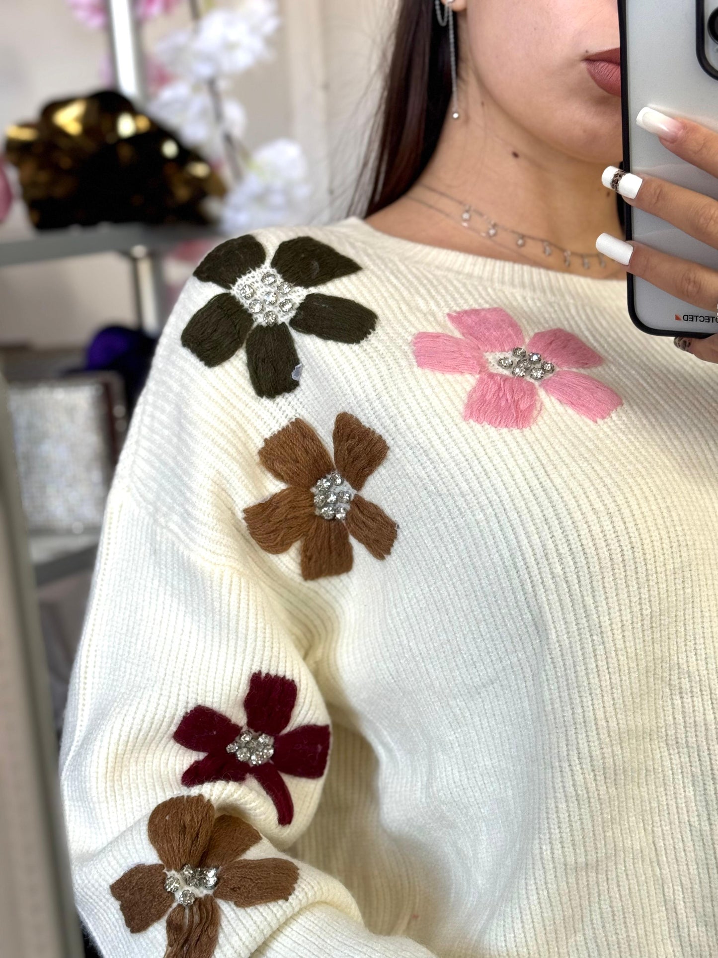 Bluza tricot Flowers