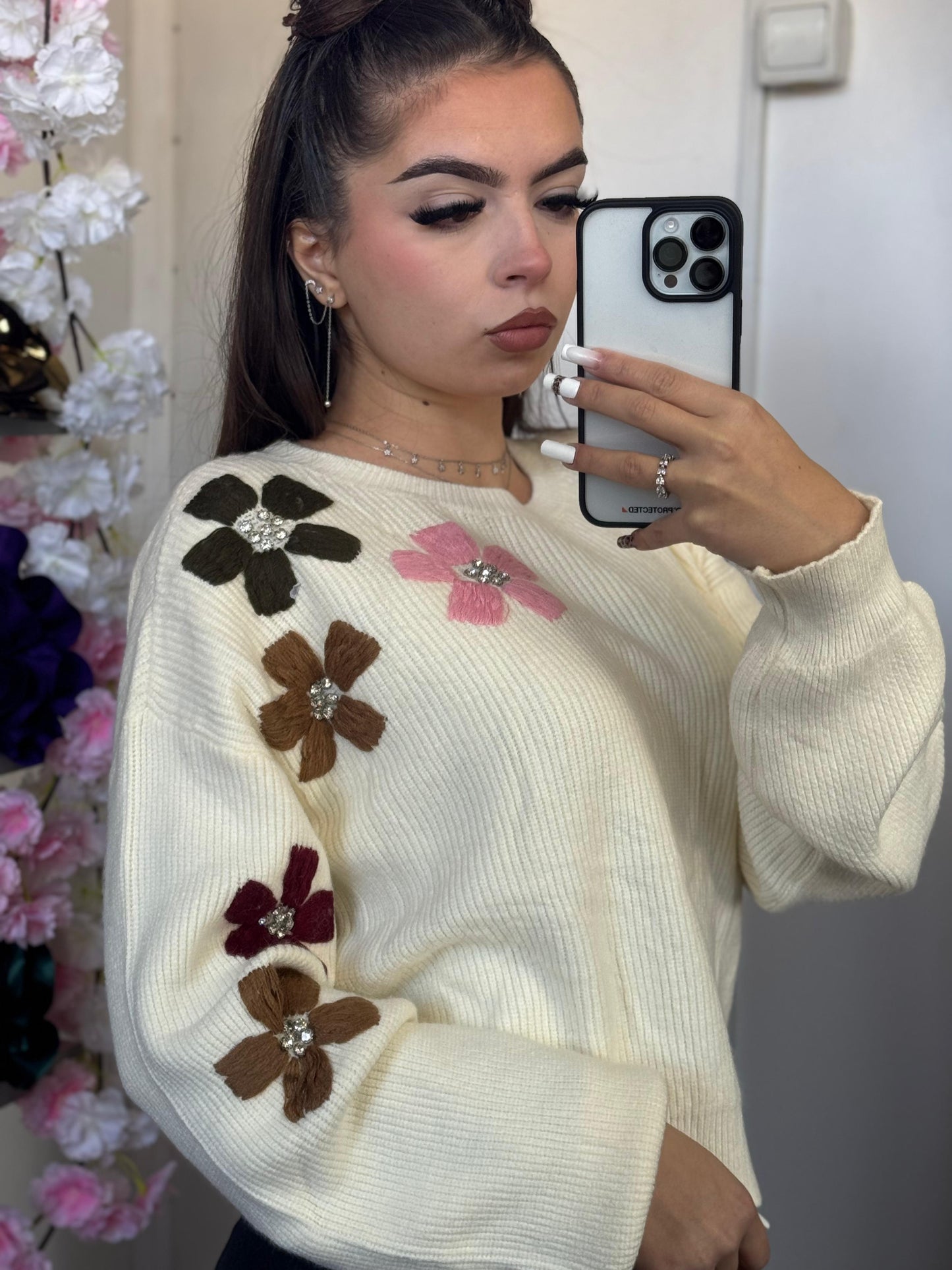 Bluza tricot Flowers