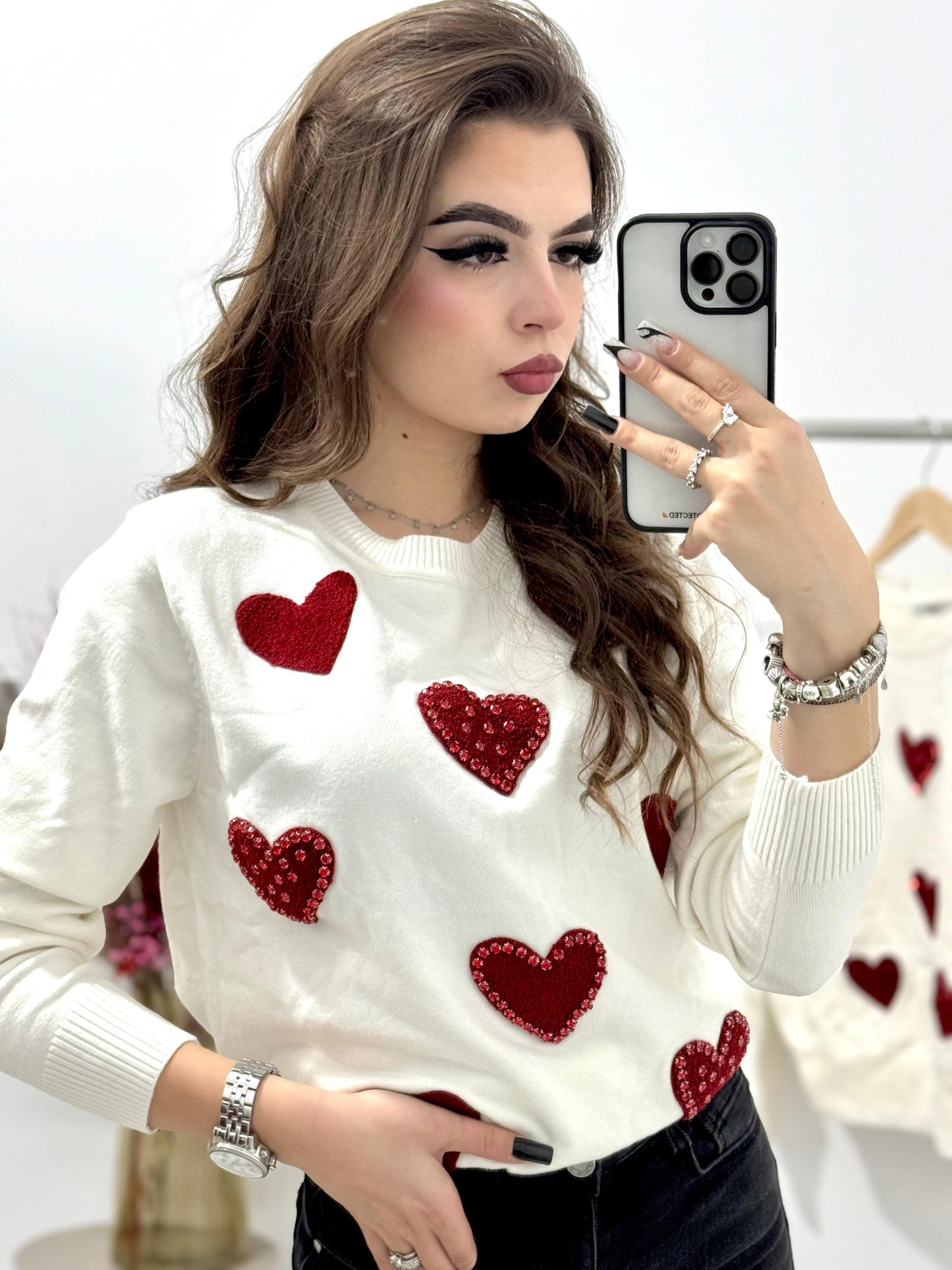 Bluza din tricot fin Hearts