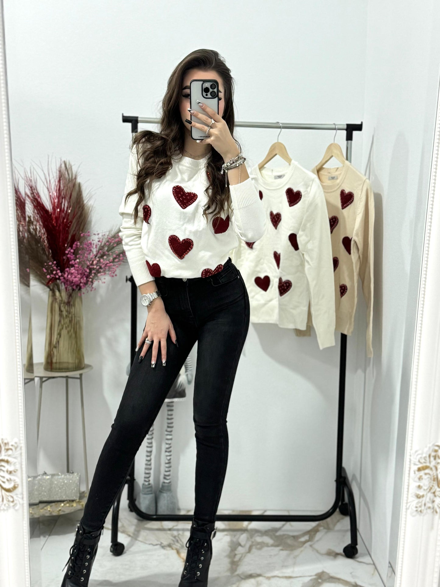 Bluza din tricot fin Hearts