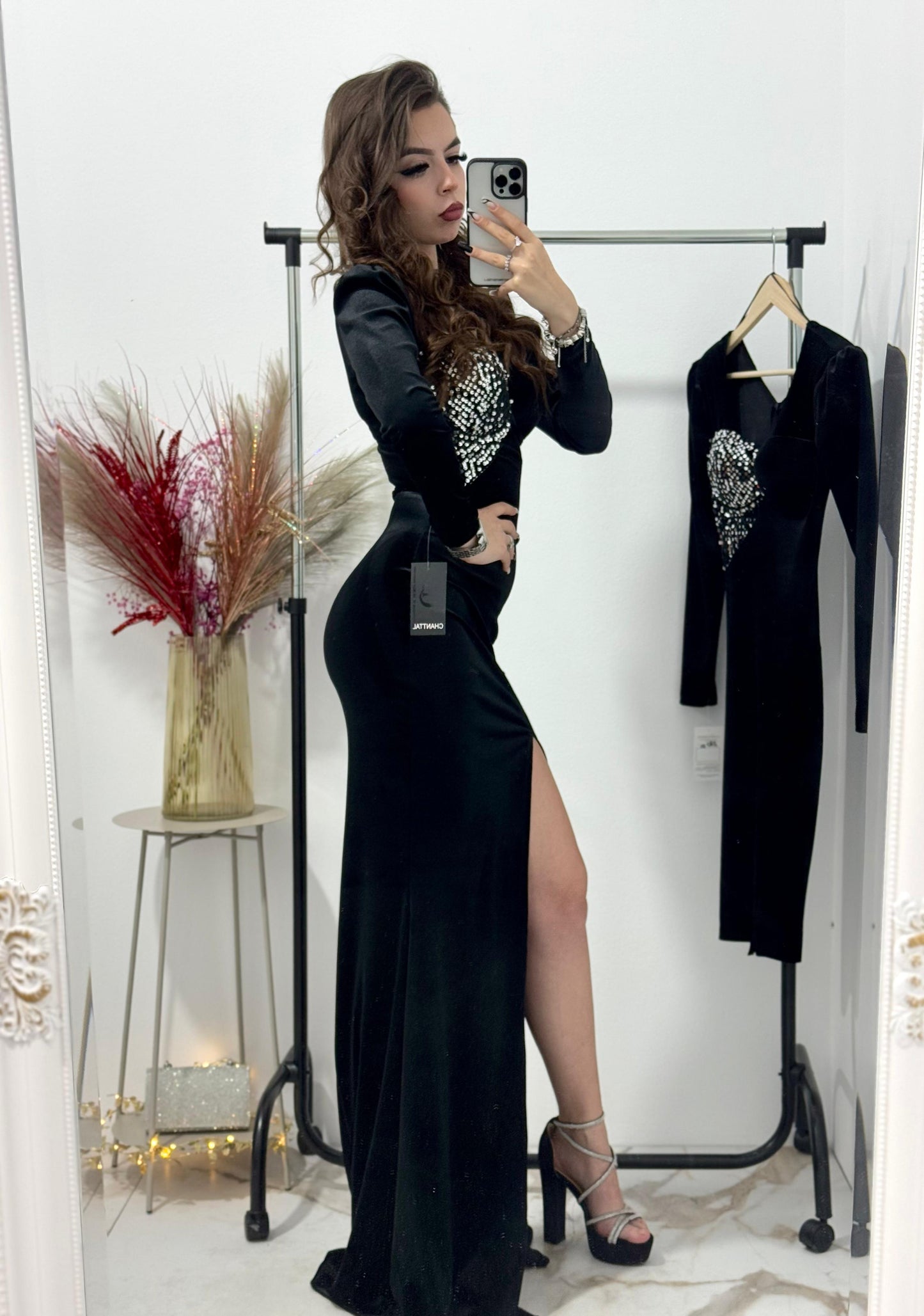 Rochie lunga eleganta din catifea Laurette