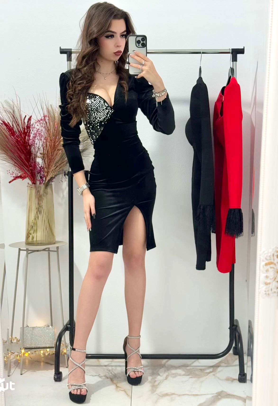 Rochie eleganta din catifea Laurette