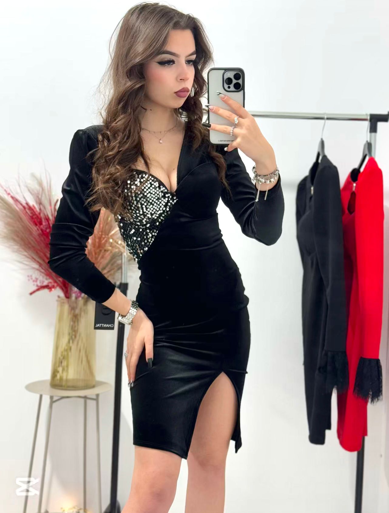 Rochie eleganta din catifea Laurette