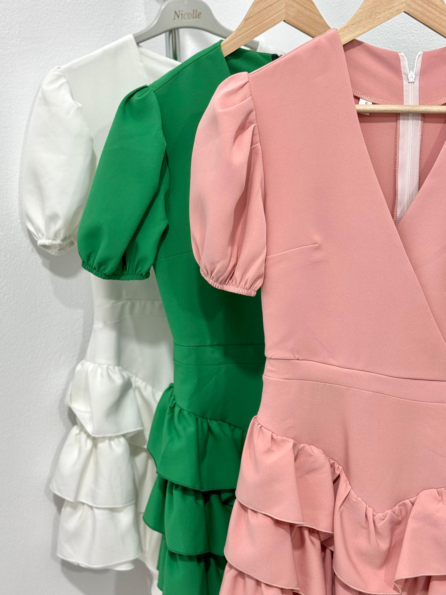 Rochie cu 3 volane din crep Ana-Sofia