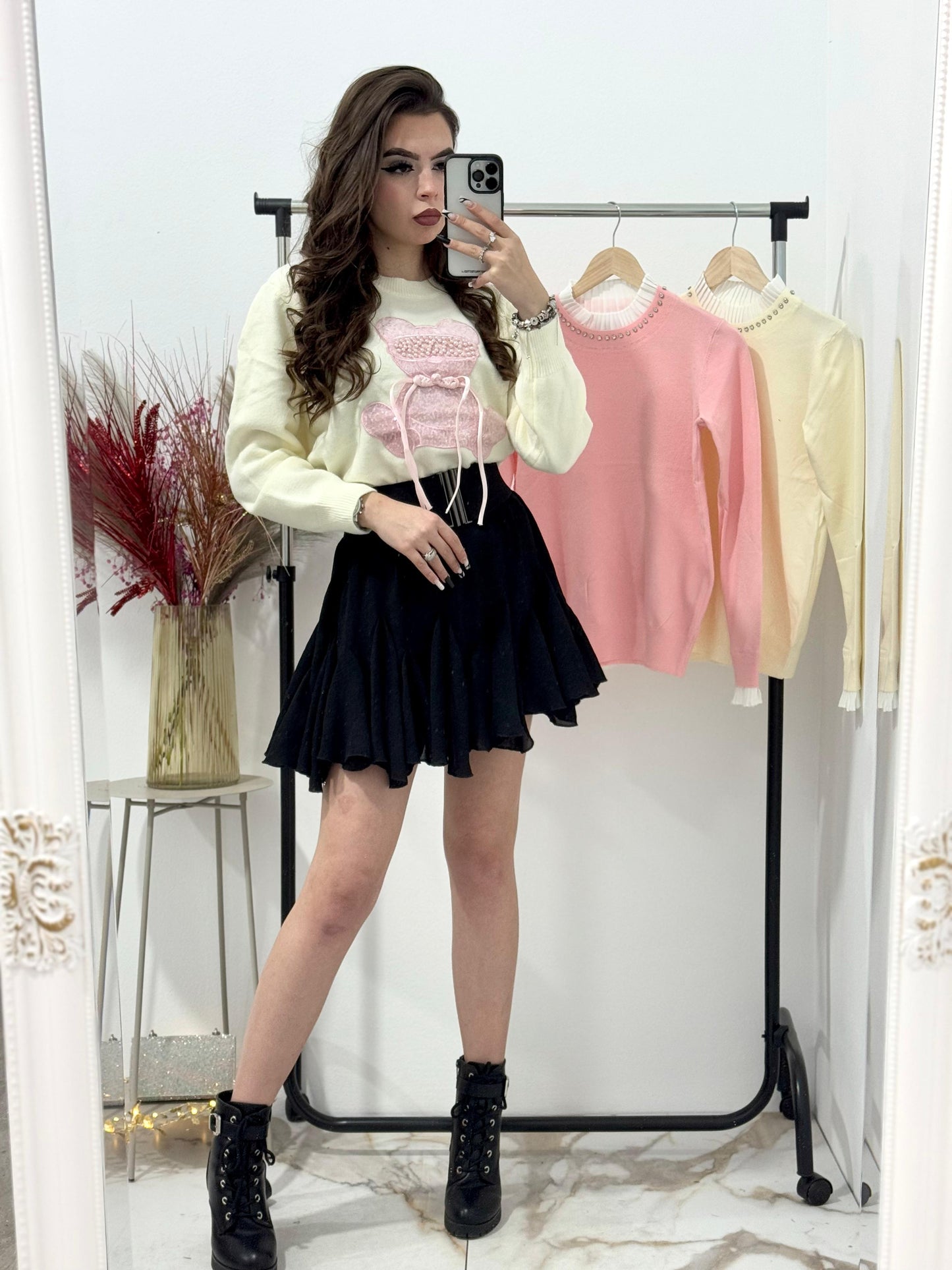 Pulover dama Pink Bear