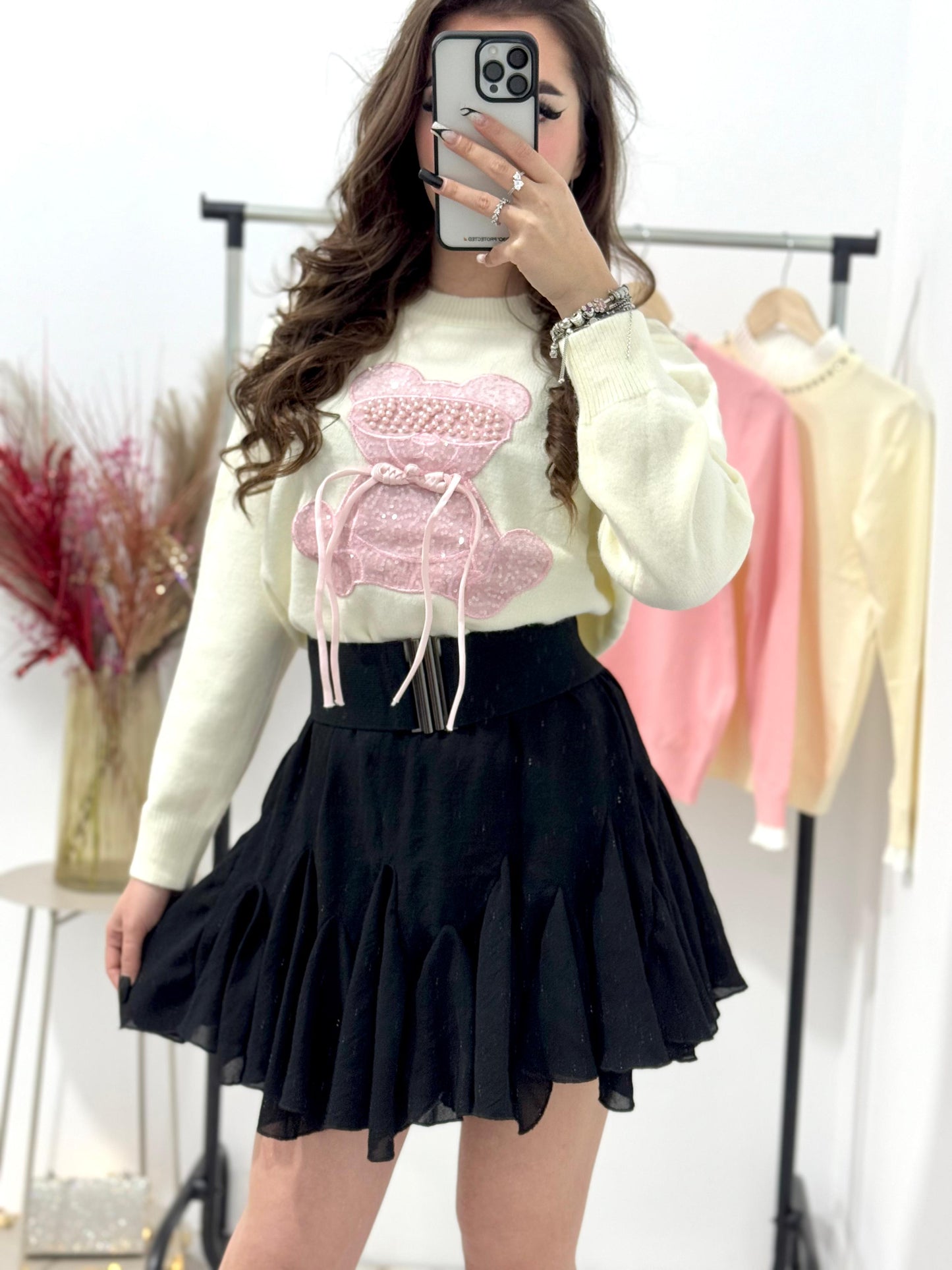 Pulover dama Pink Bear