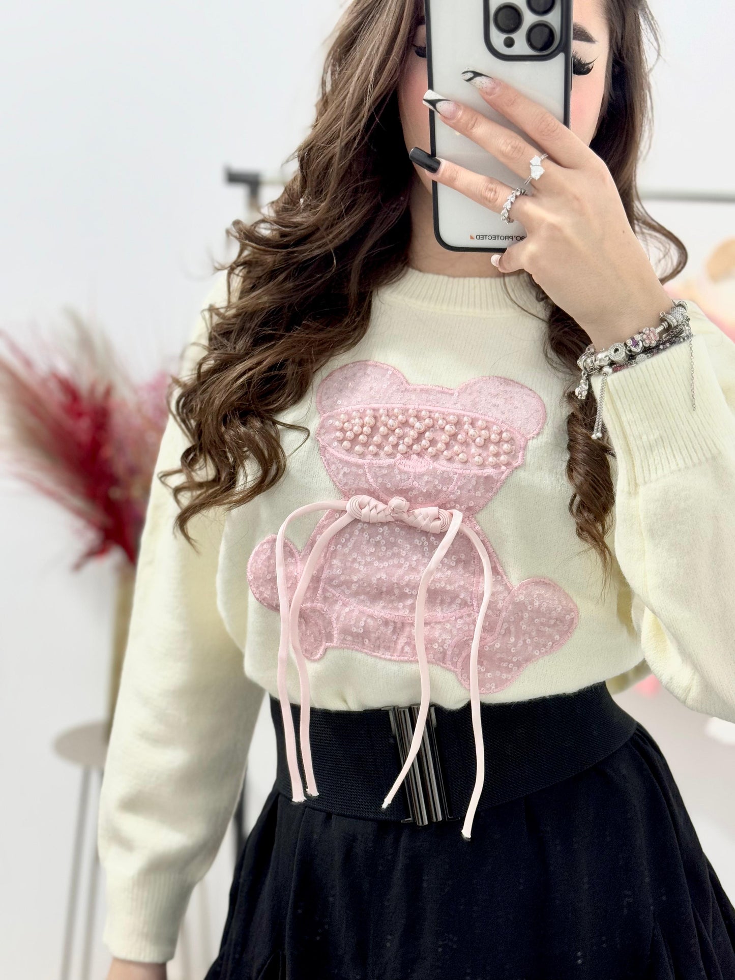 Pulover dama Pink Bear