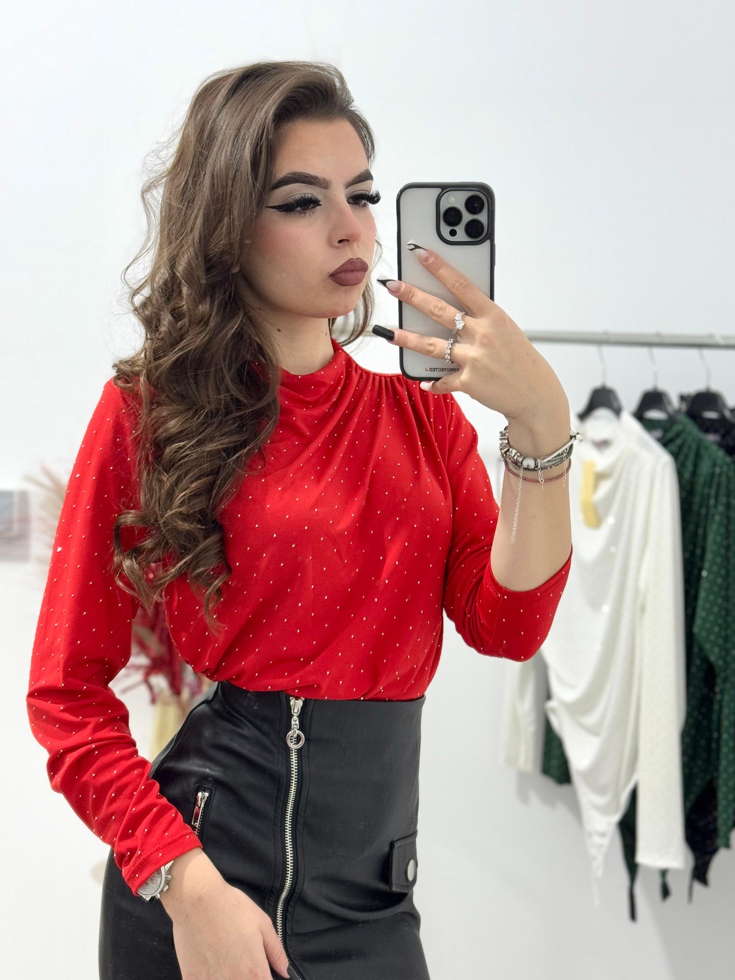 Body elegant Maria cu cristale stanțate