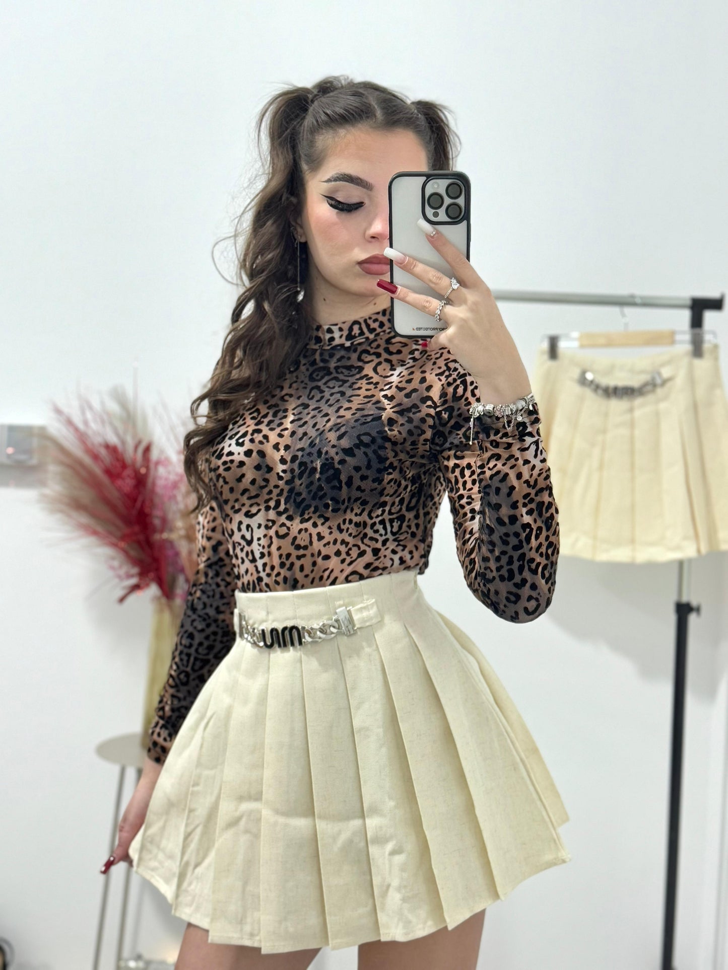 Body dantela cu imprimeu leopard