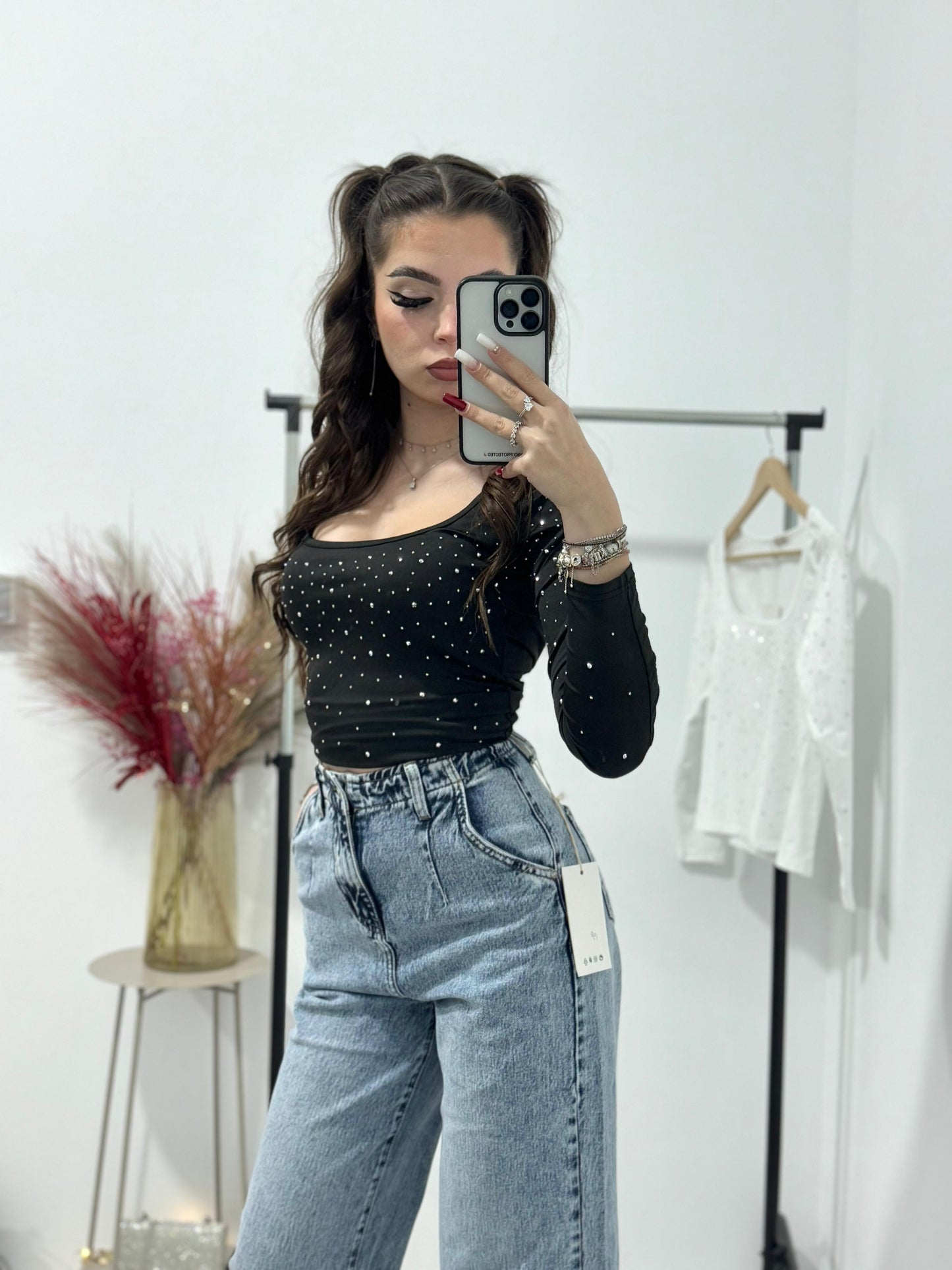 Bluza lycra cu cristale