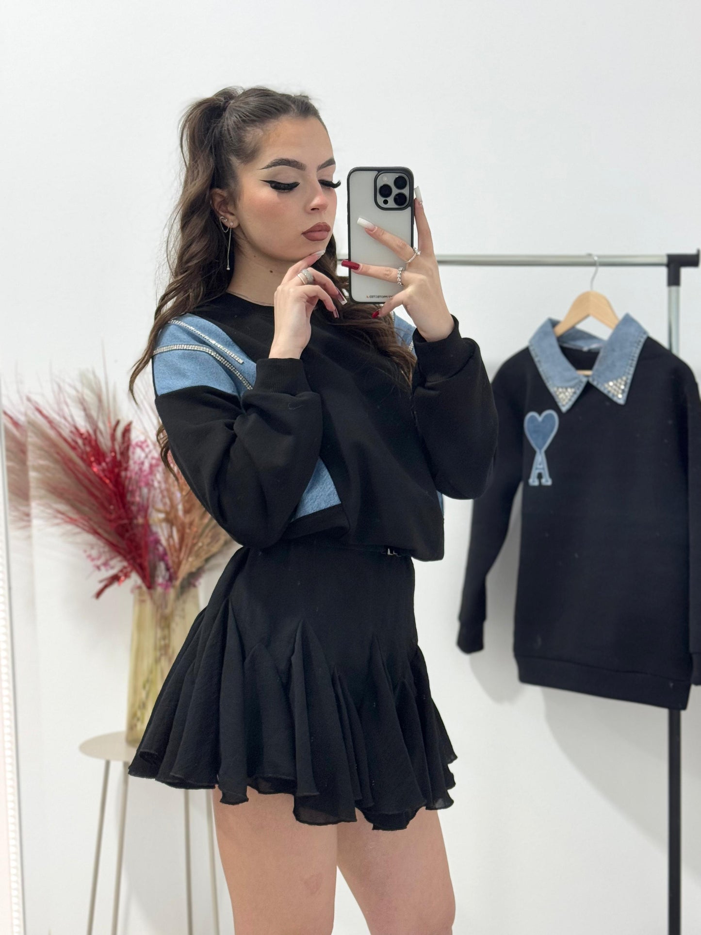 Bluza cu inseratie denim Sofia