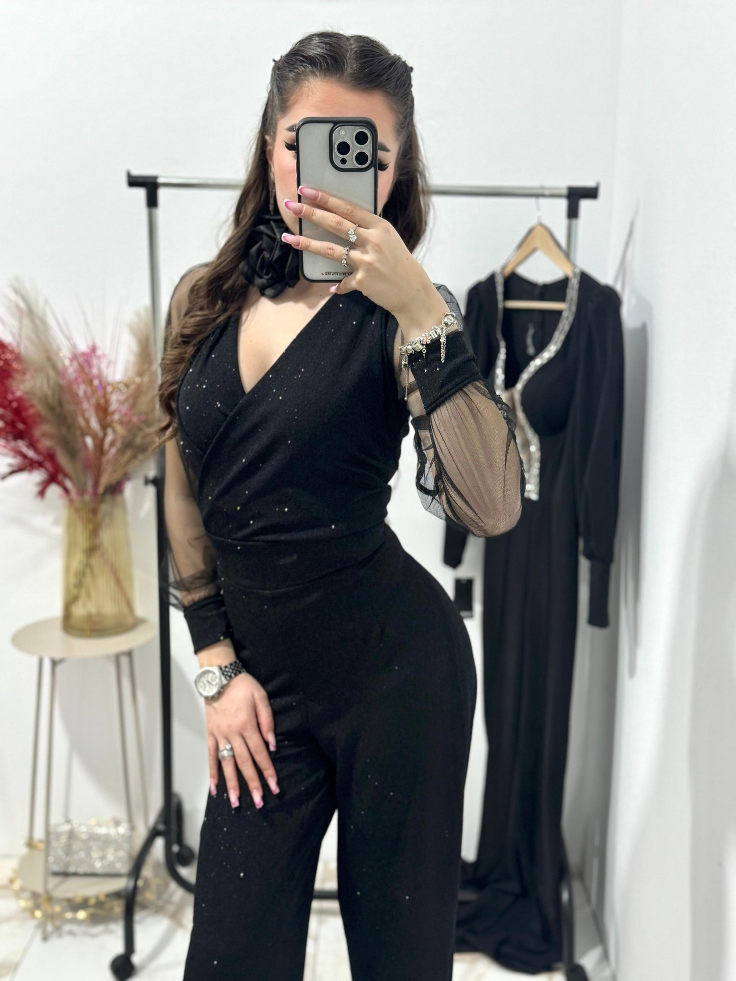 Salopeta neagra din lurex Antonia