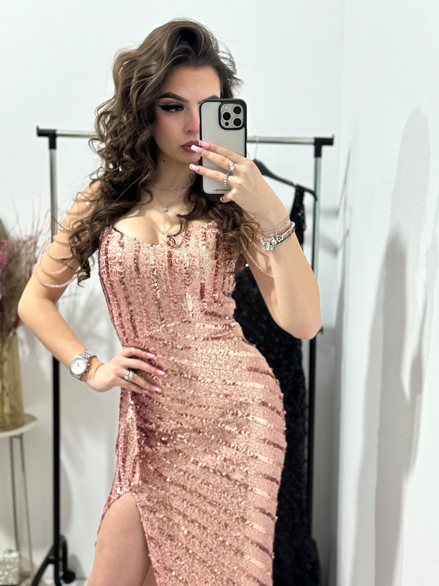 Rochie lunga din paiete Rebecca