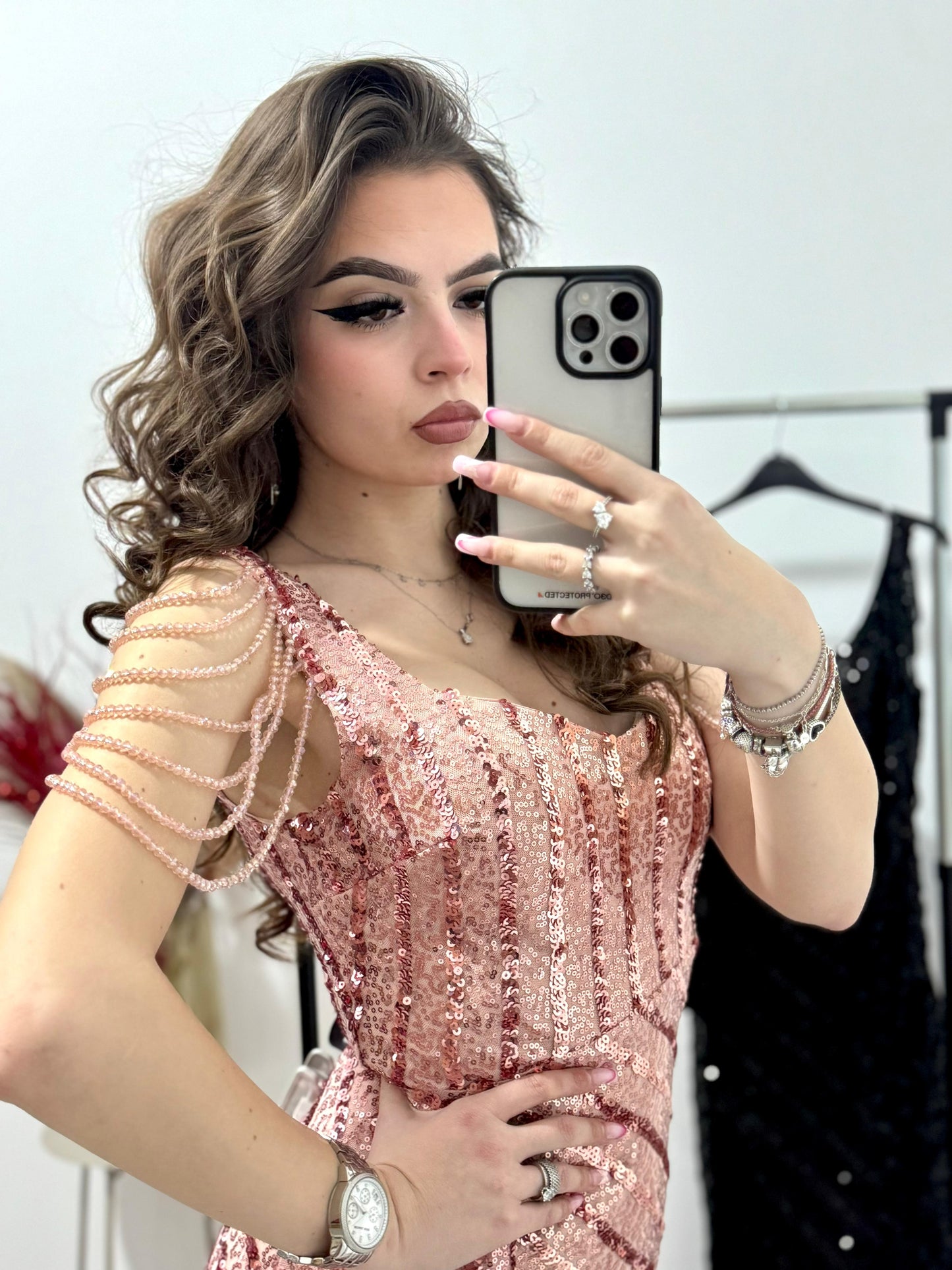 Rochie lunga din paiete Rebecca
