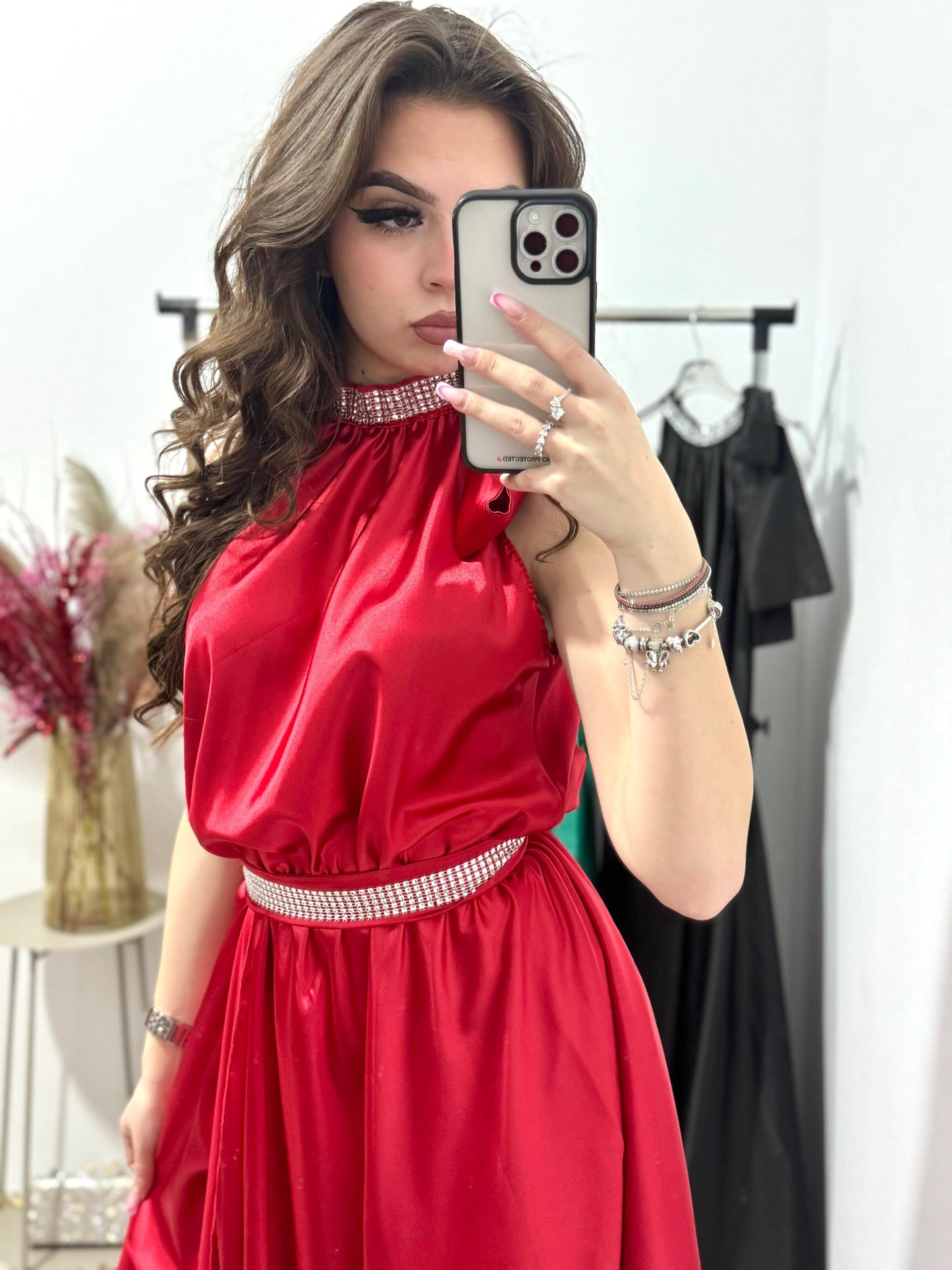 Rochie lunga din satin Marisa